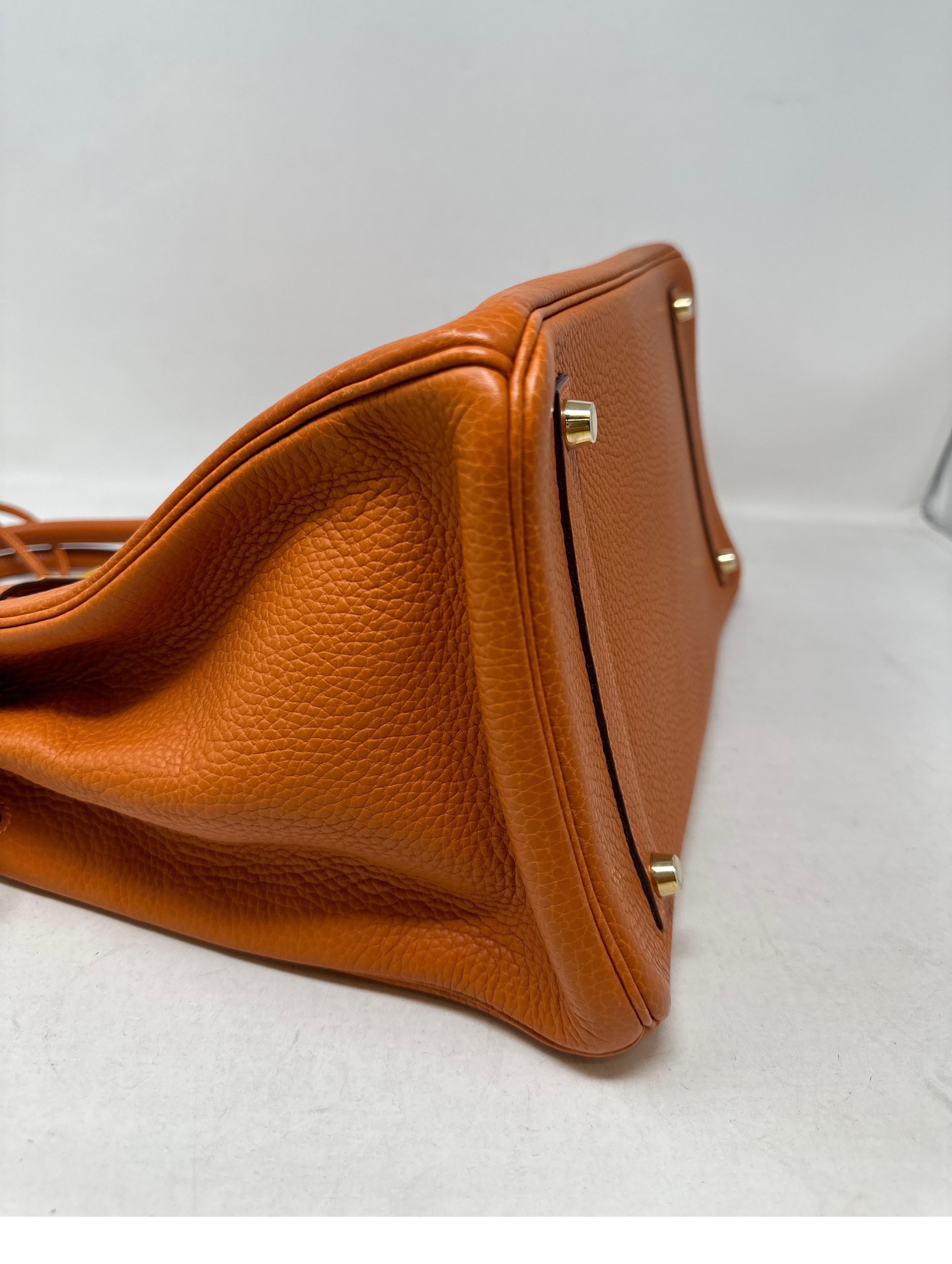 Hermes Orange Birkin 35 Bag 6