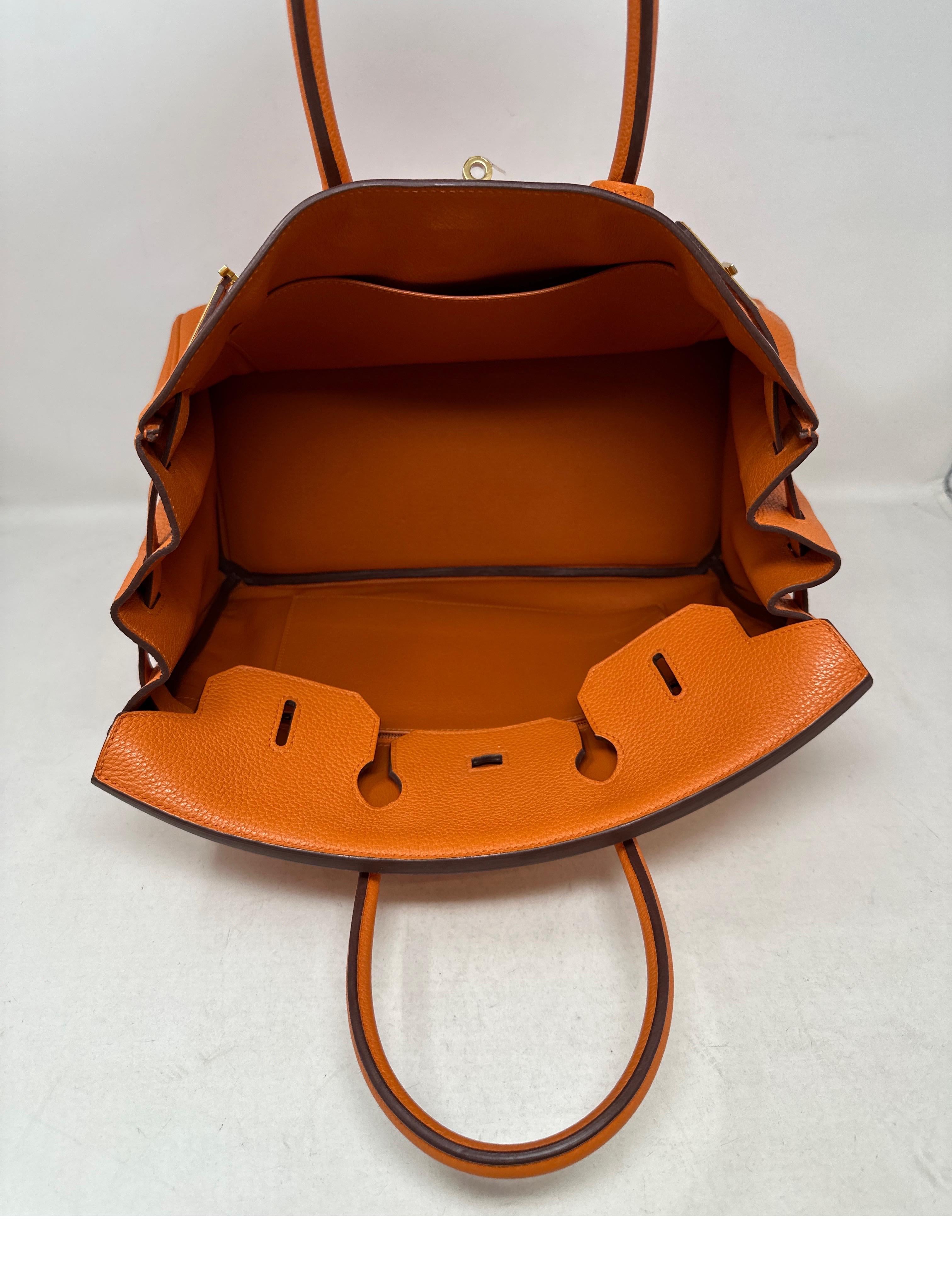 Hermes Orange Birkin 35 Bag 6