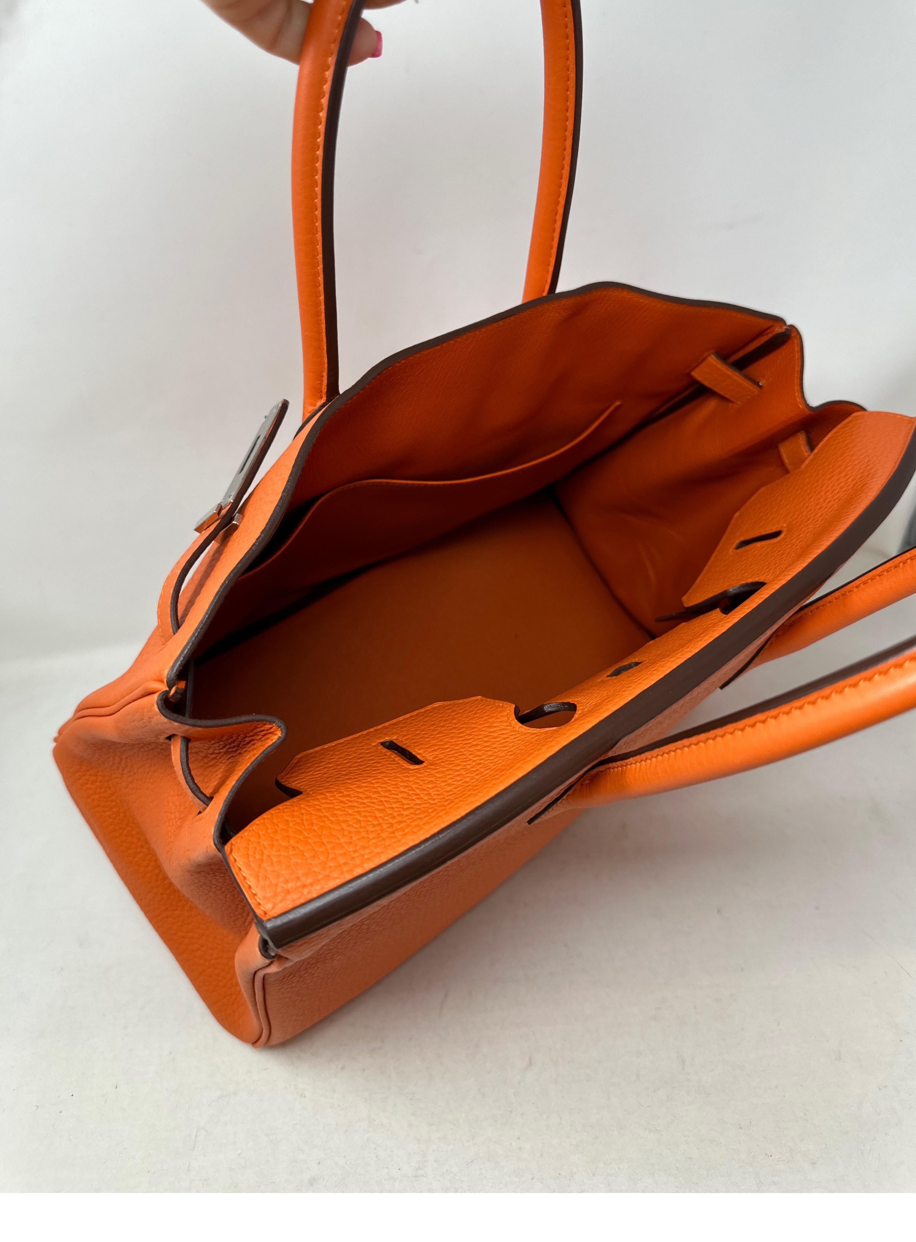 Hermes Orange Birkin 35 Bag  For Sale 6