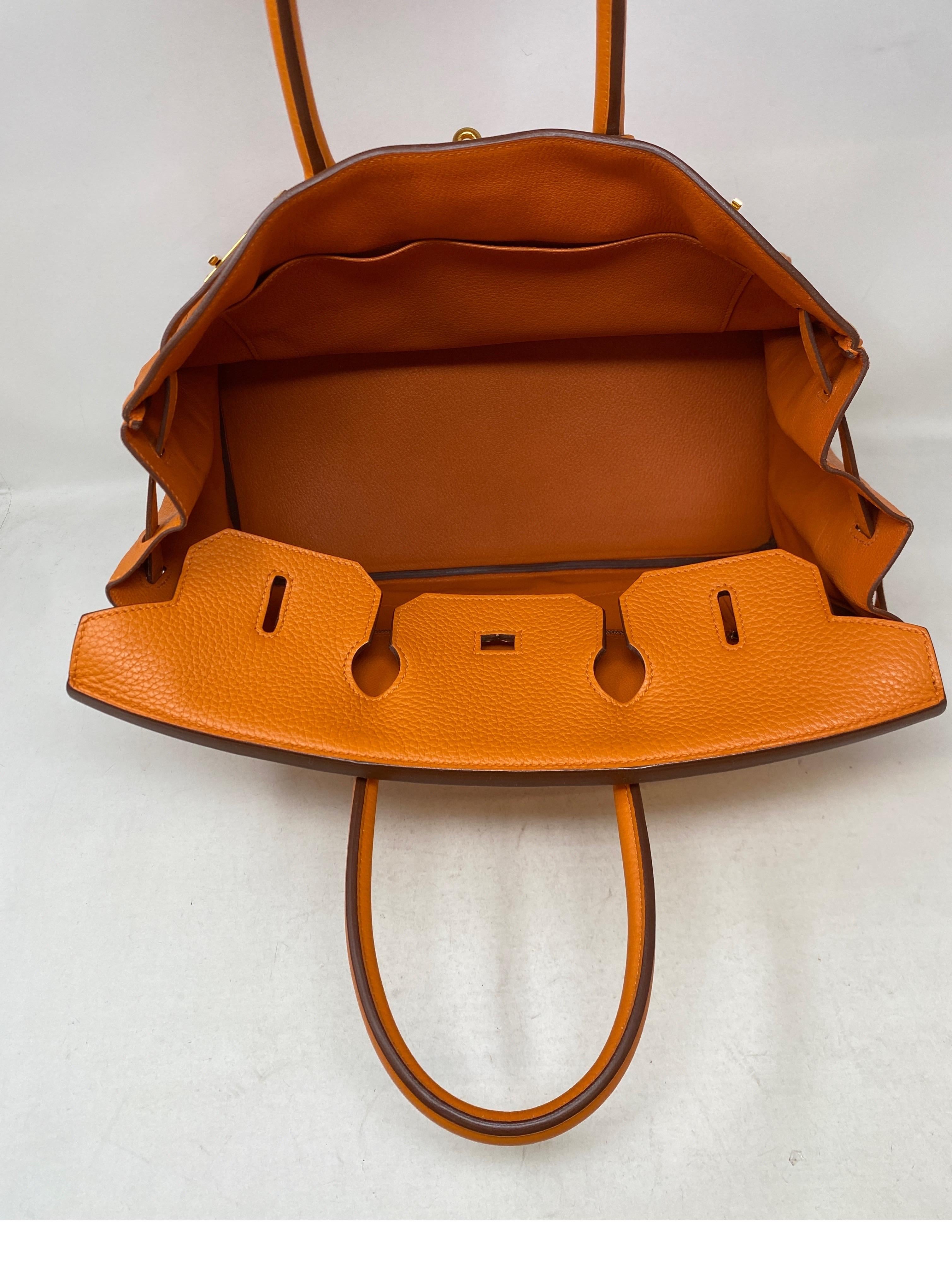 Hermes Orange Birkin 35 Bag 6