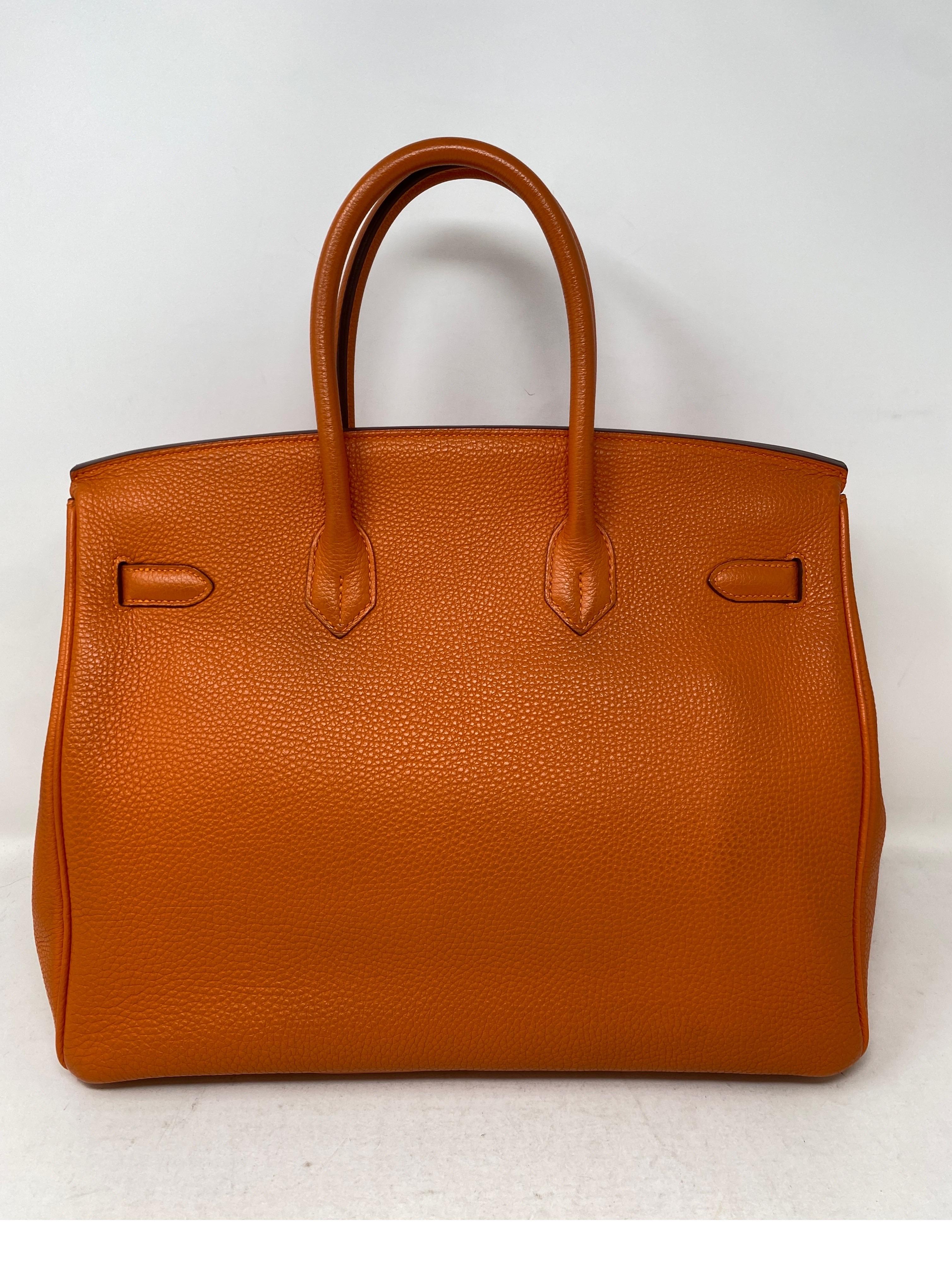 Hermes Orange Birkin 35 Bag 7