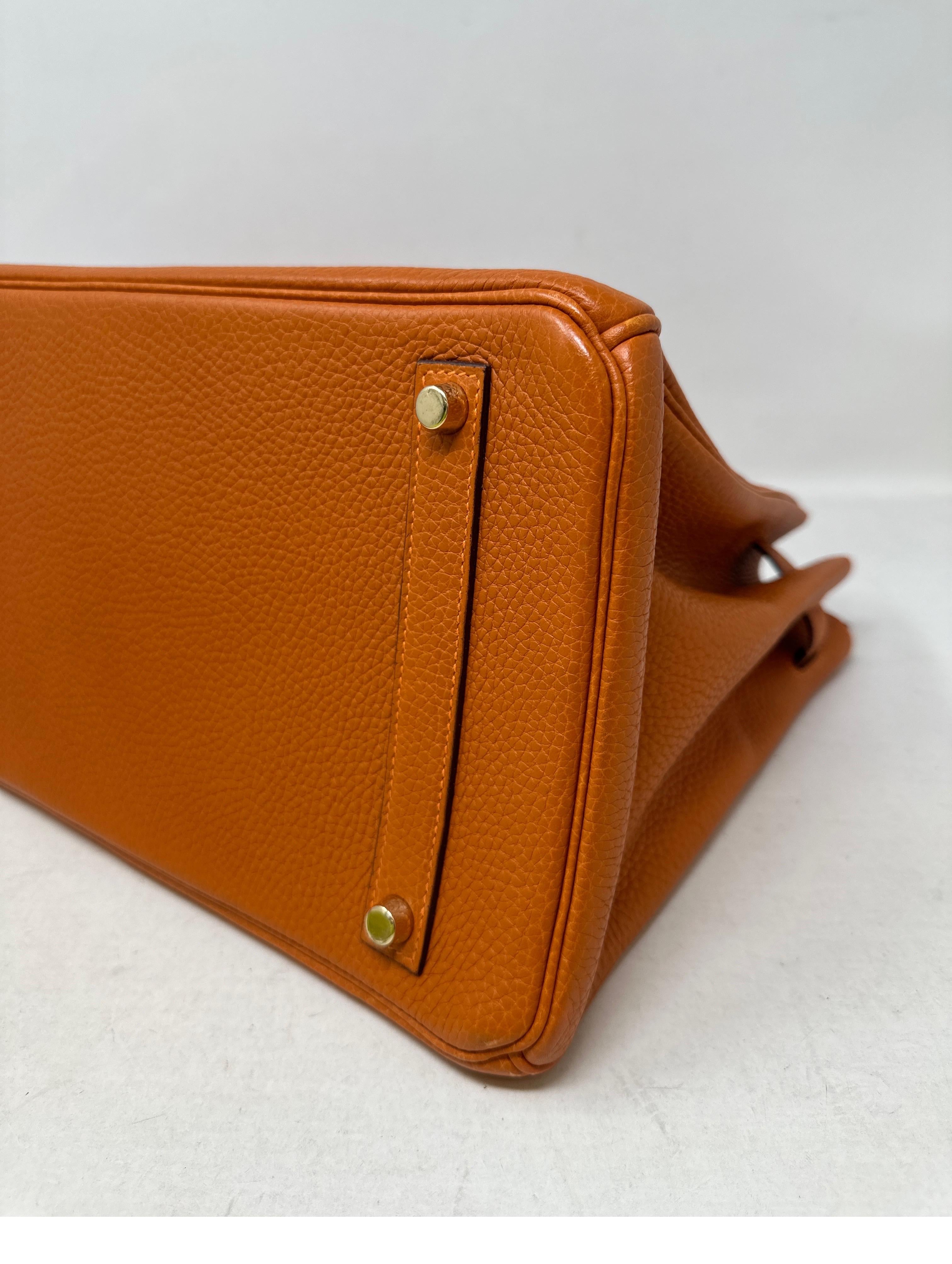 Hermes Orange Birkin 35 Bag 7