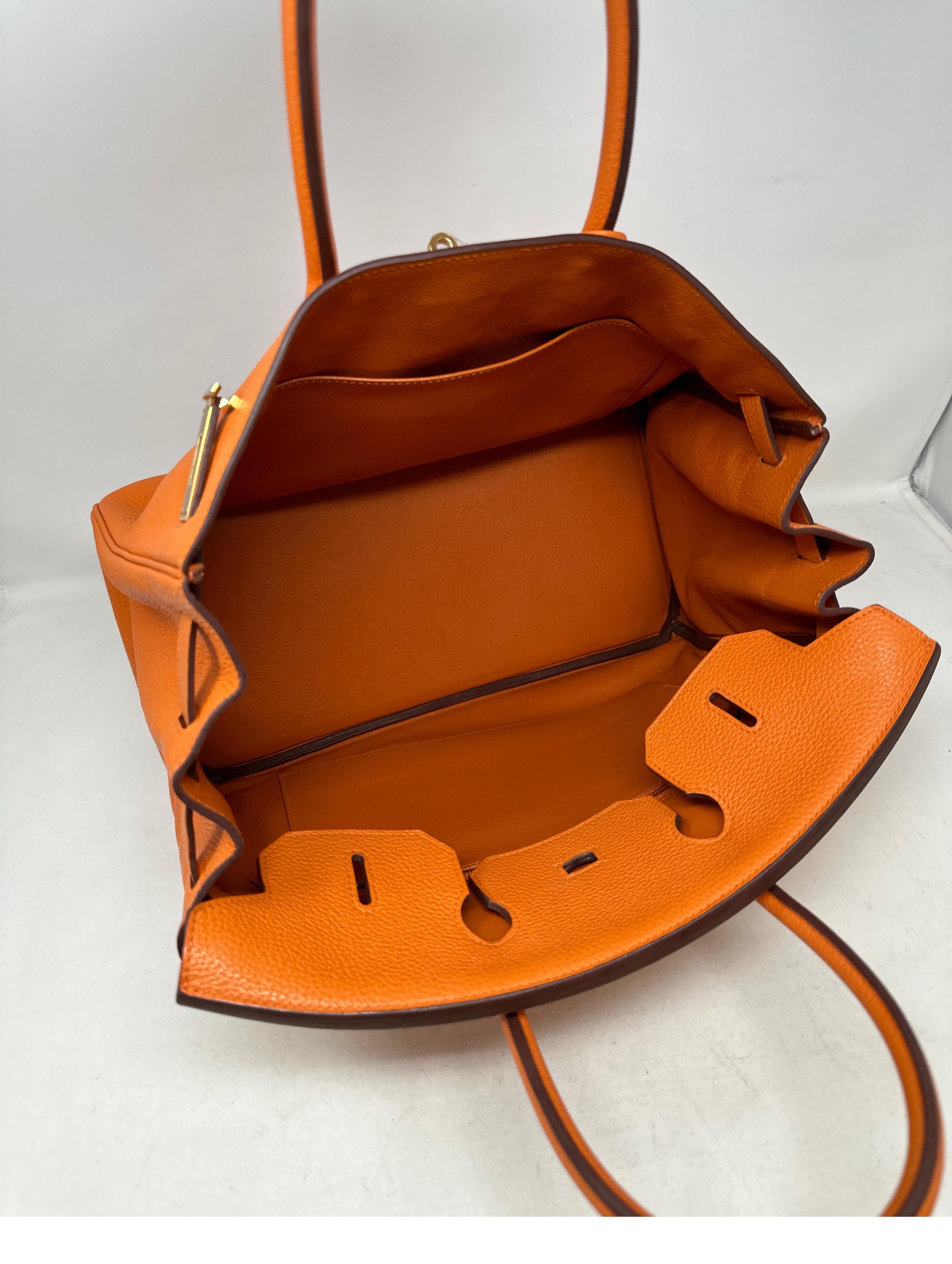 Hermes Orange Birkin 35 Bag 7