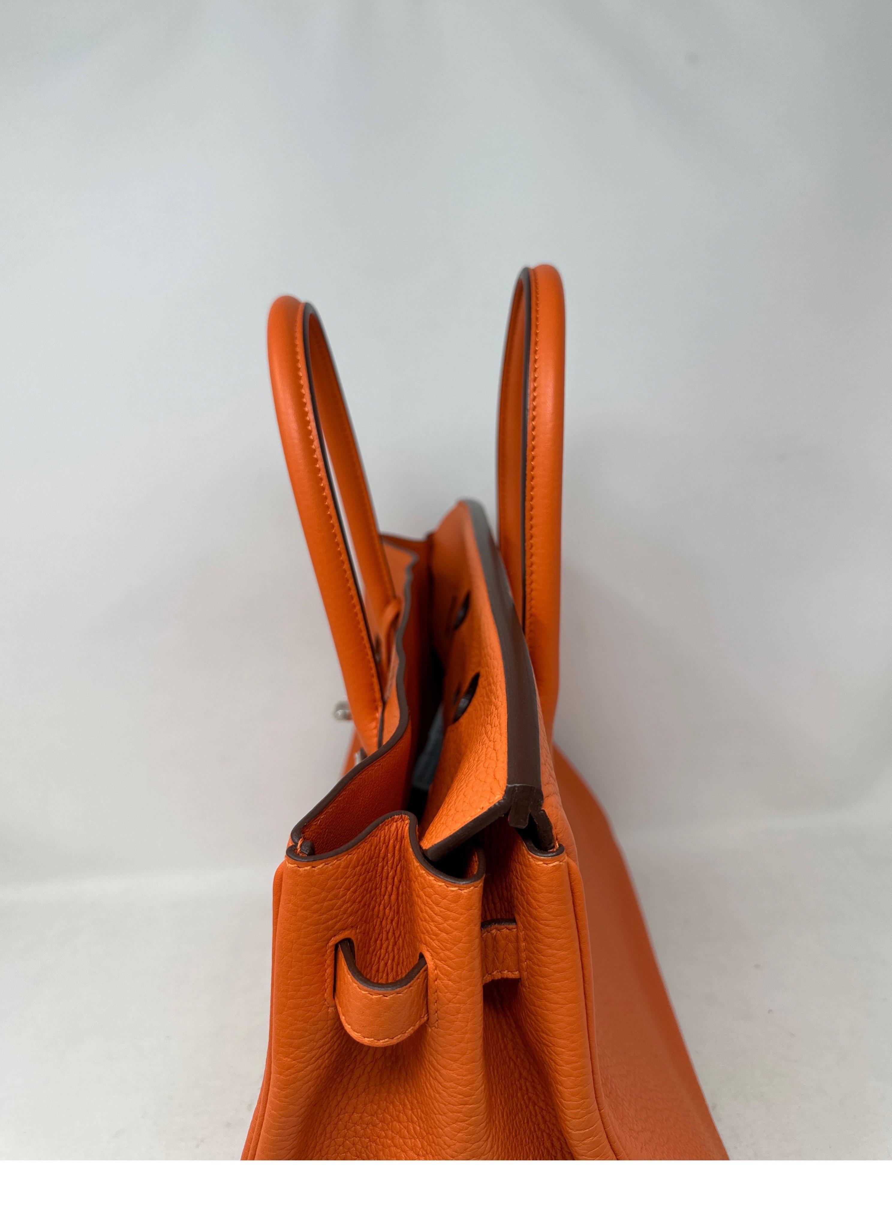 Hermes Orange Birkin 35 Bag  For Sale 7