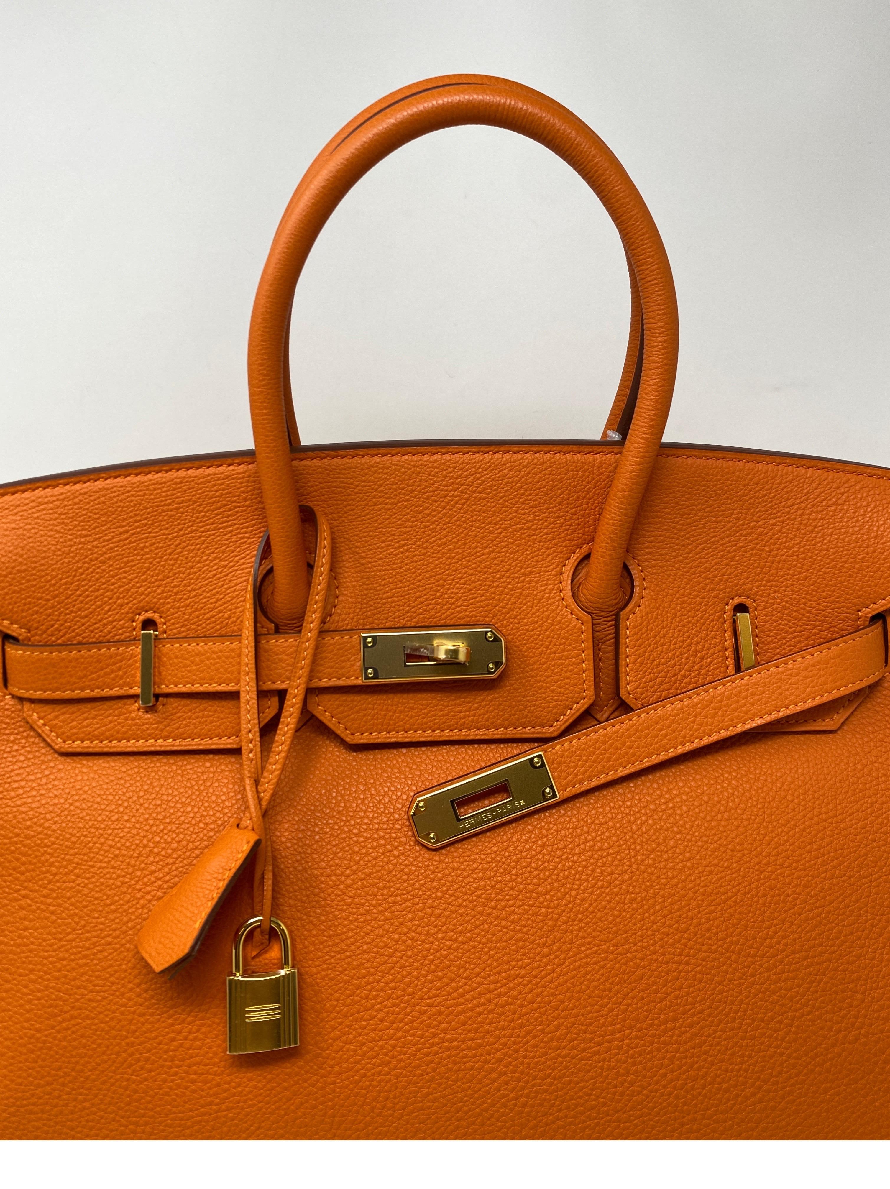 Hermes Orange Birkin 35 Bag  5