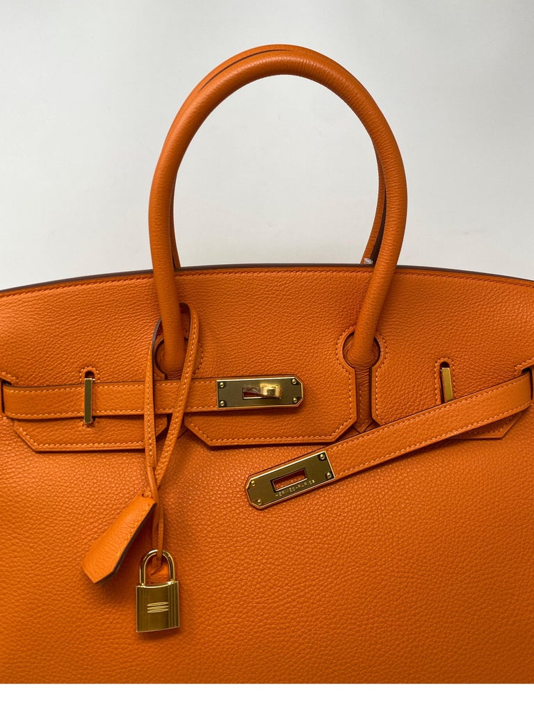 Hermes Orange Birkin 35 Bag at 1stDibs