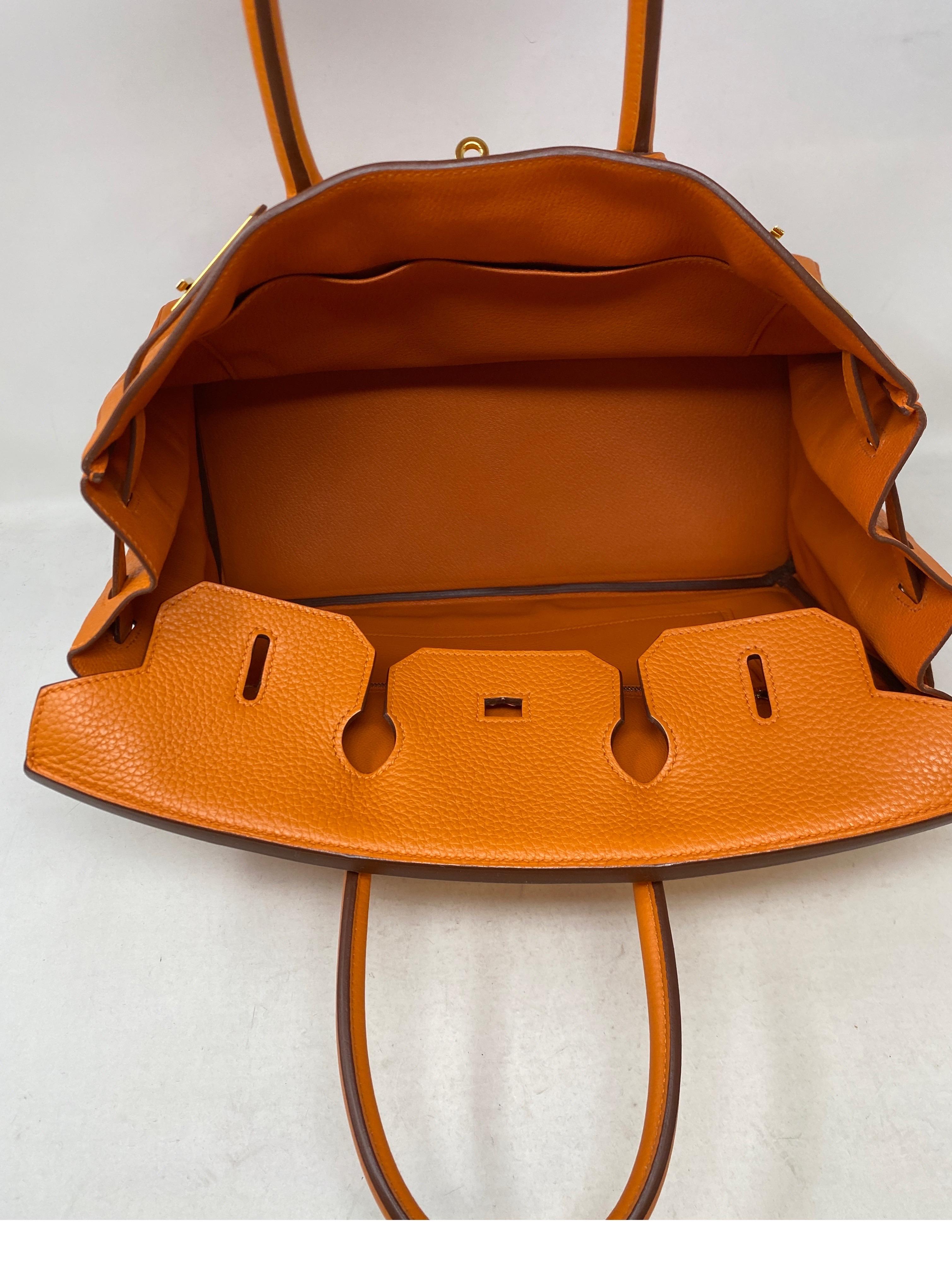 Hermes Orange Birkin 35 Bag 7