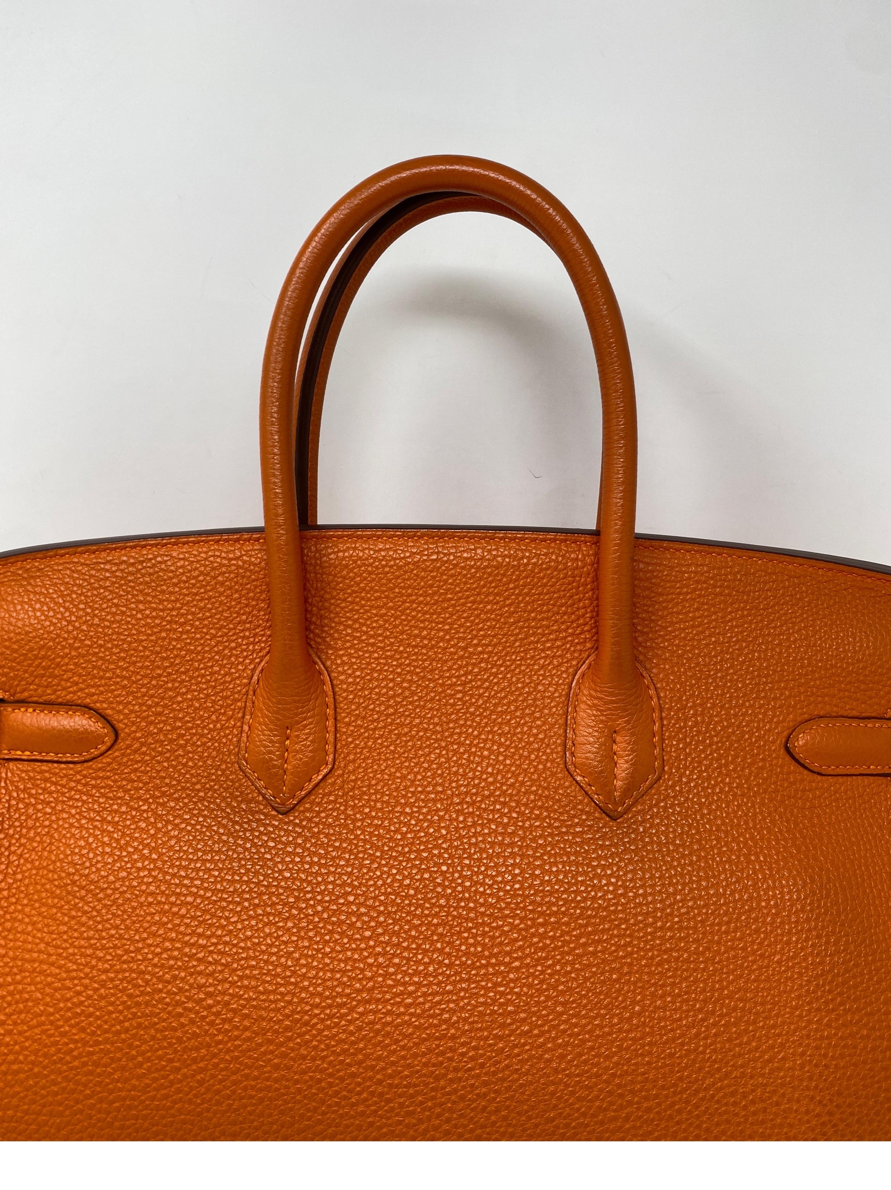 Hermes Orange Birkin 35 Bag 8