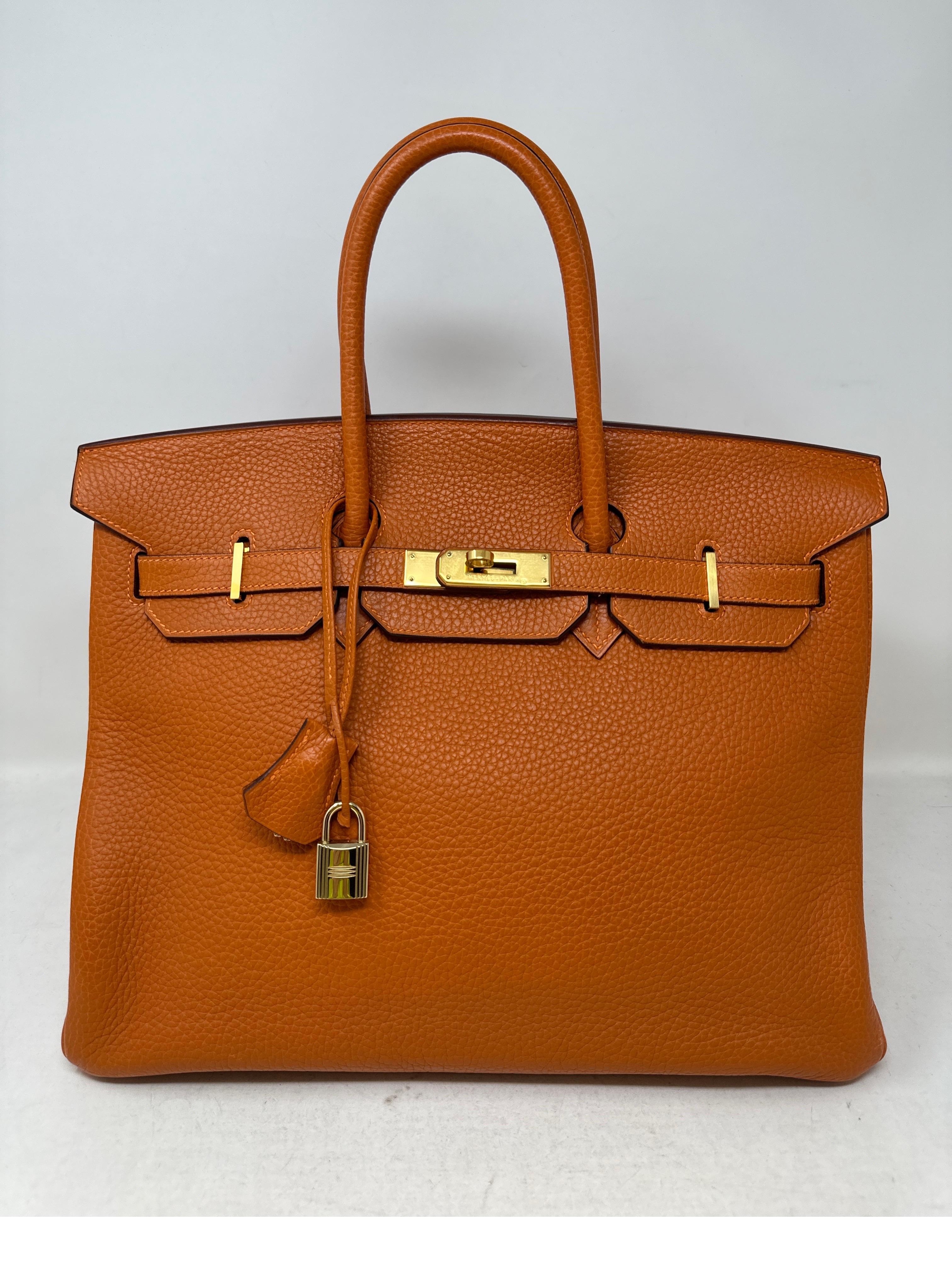 Hermes Orange Birkin 35 Bag 8