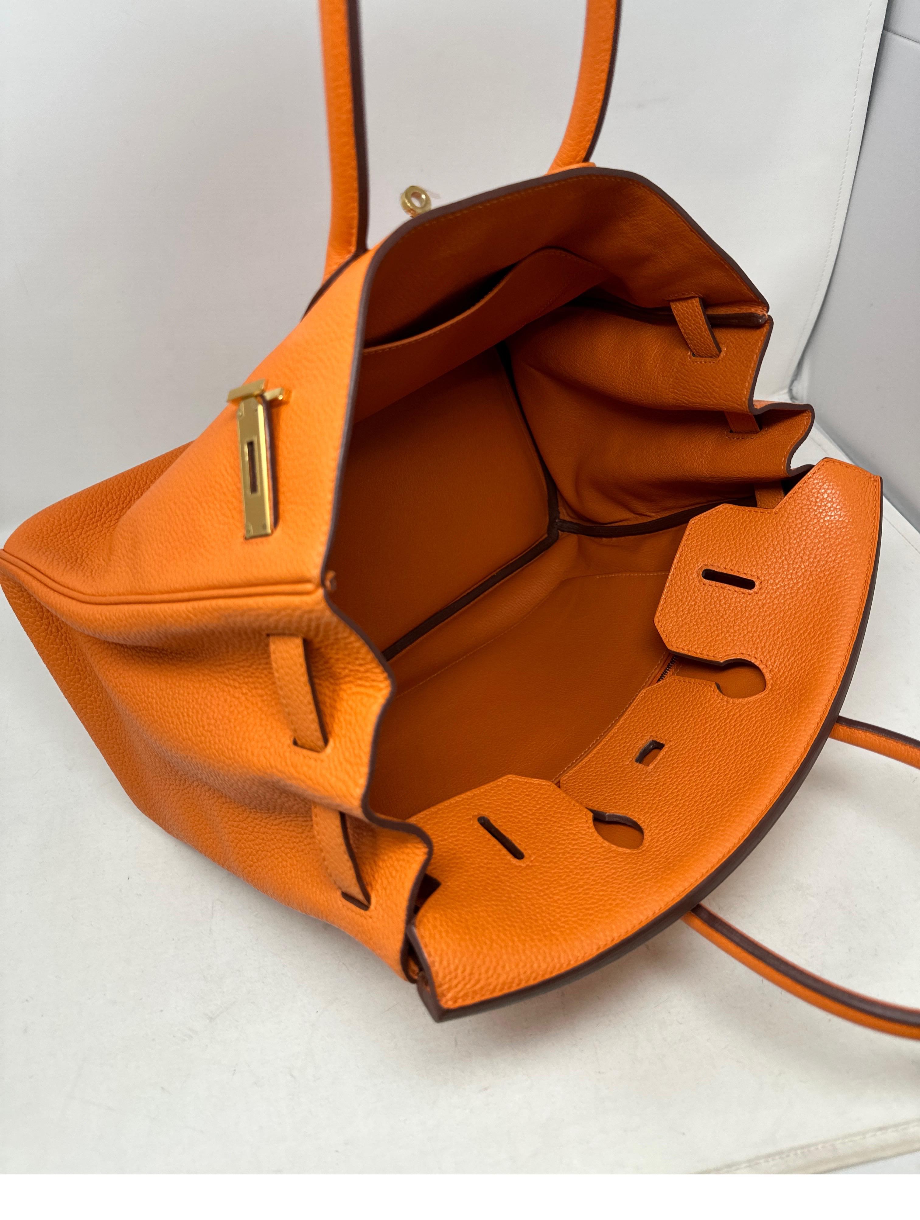 Hermes Orange Birkin 35 Bag 8