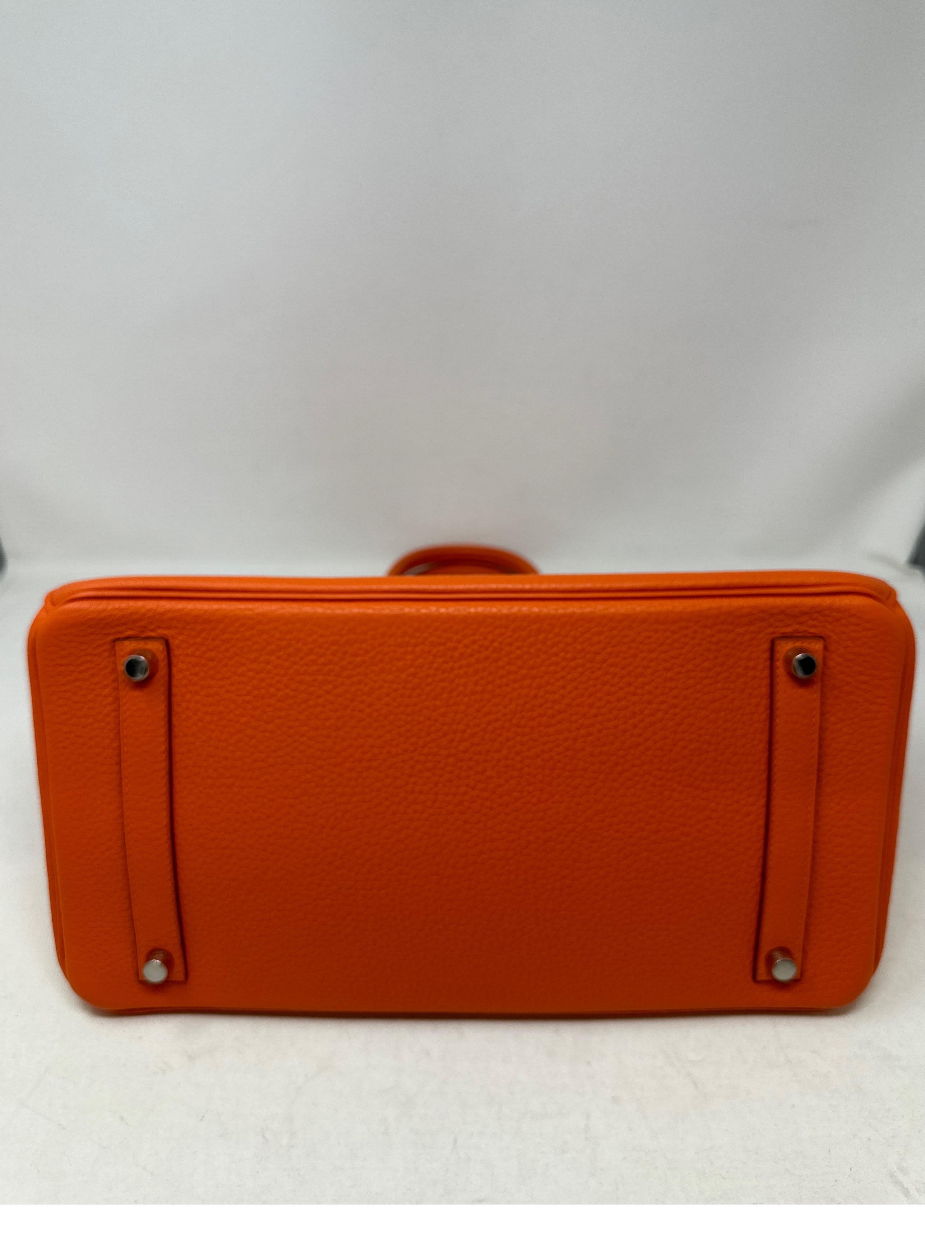 Hermes Orange Birkin 35 Bag  For Sale 8