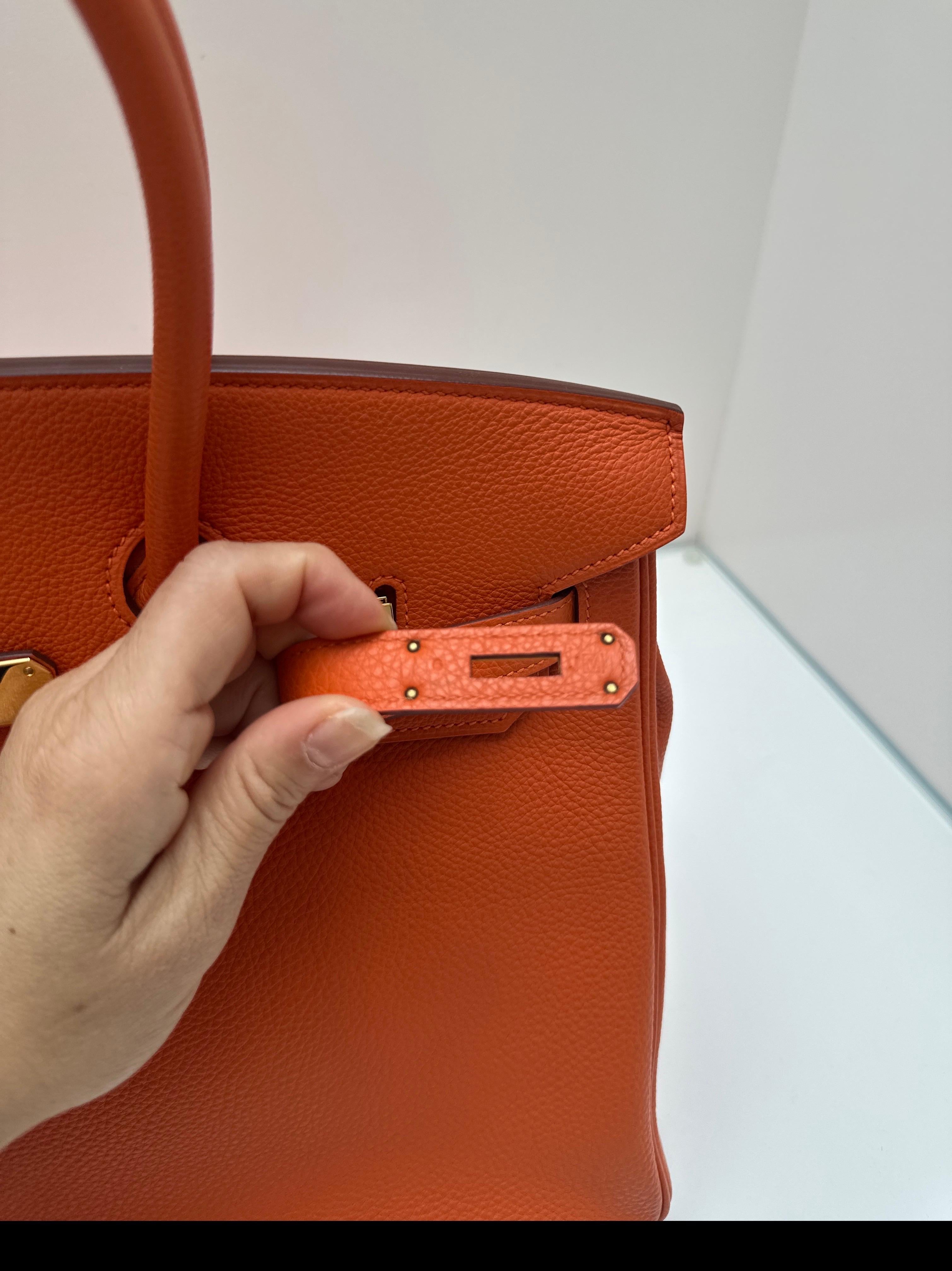 Bolso Hermes Birkin 35 naranja en venta 7