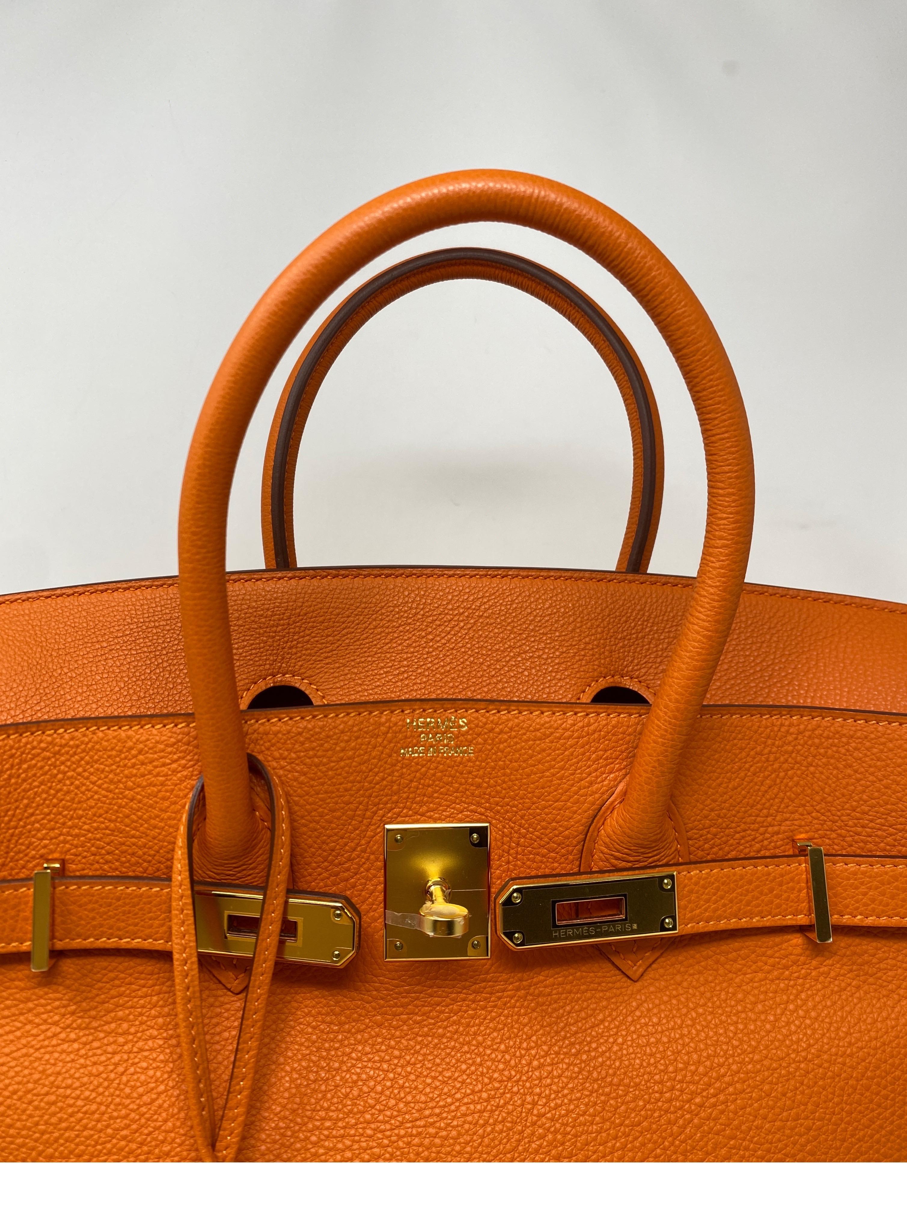 Hermes Orange Birkin 35 Bag  6