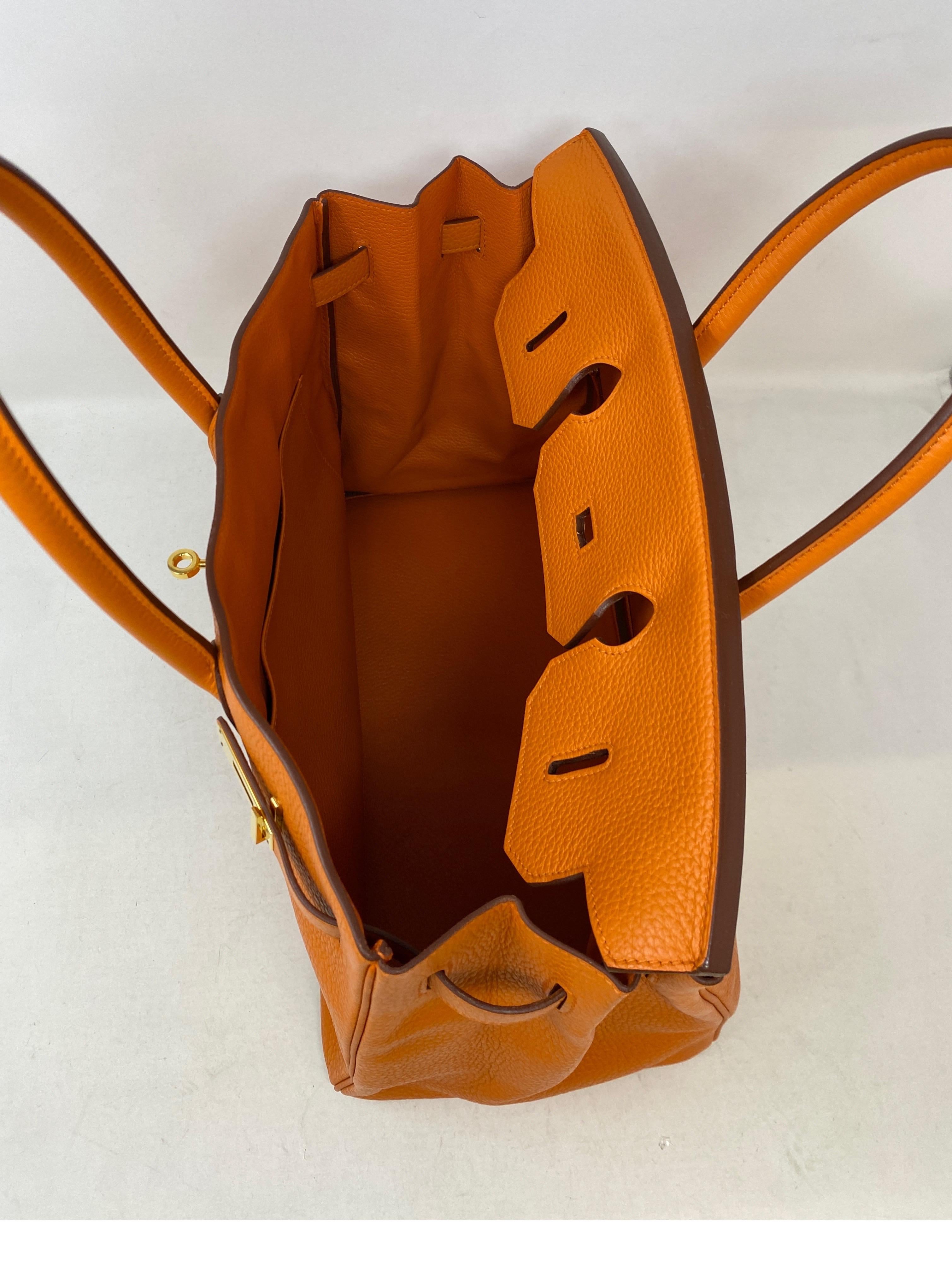 Hermes Orange Birkin 35 Bag  8