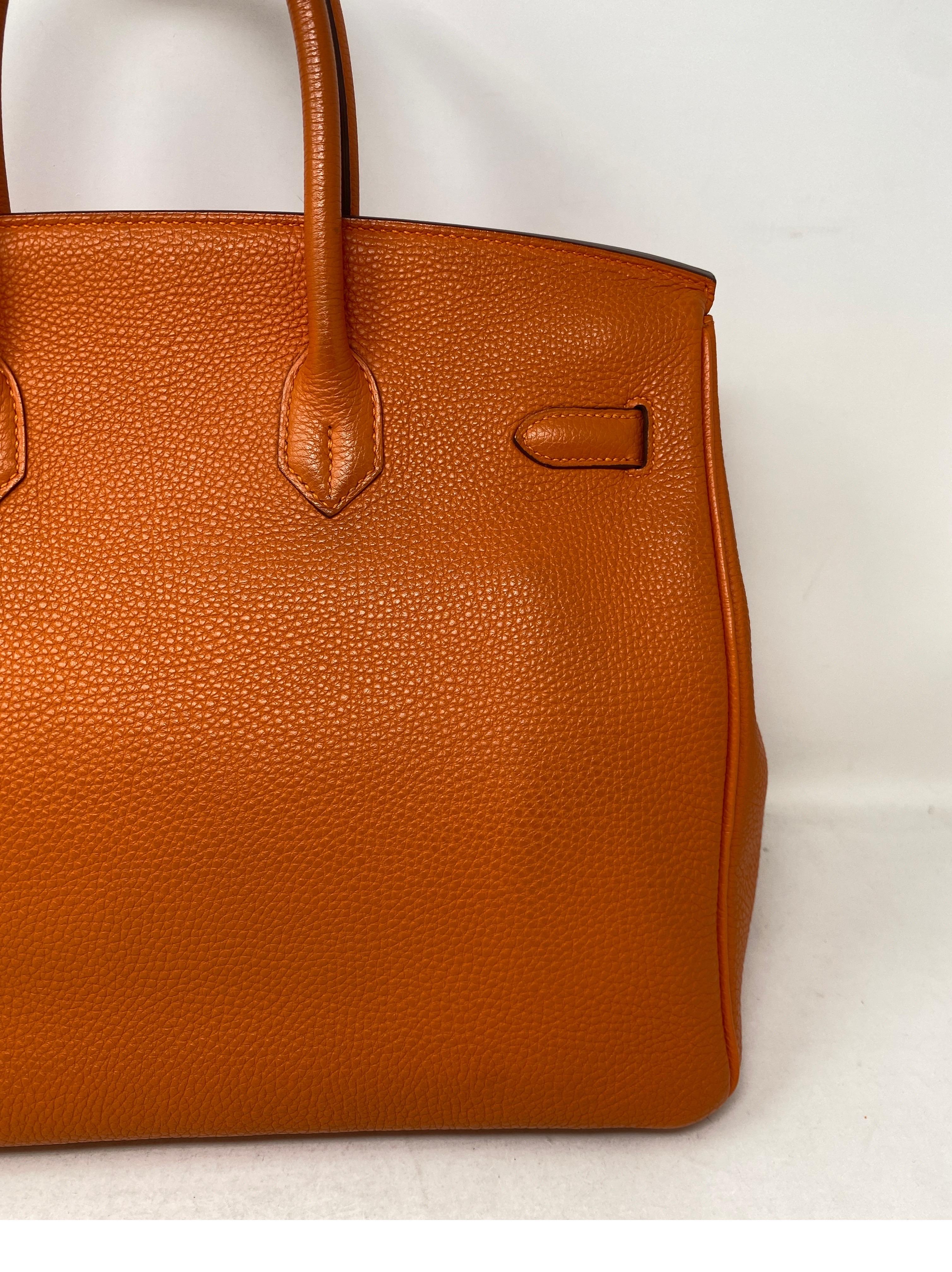 Hermes Orange Birkin 35 Bag 9