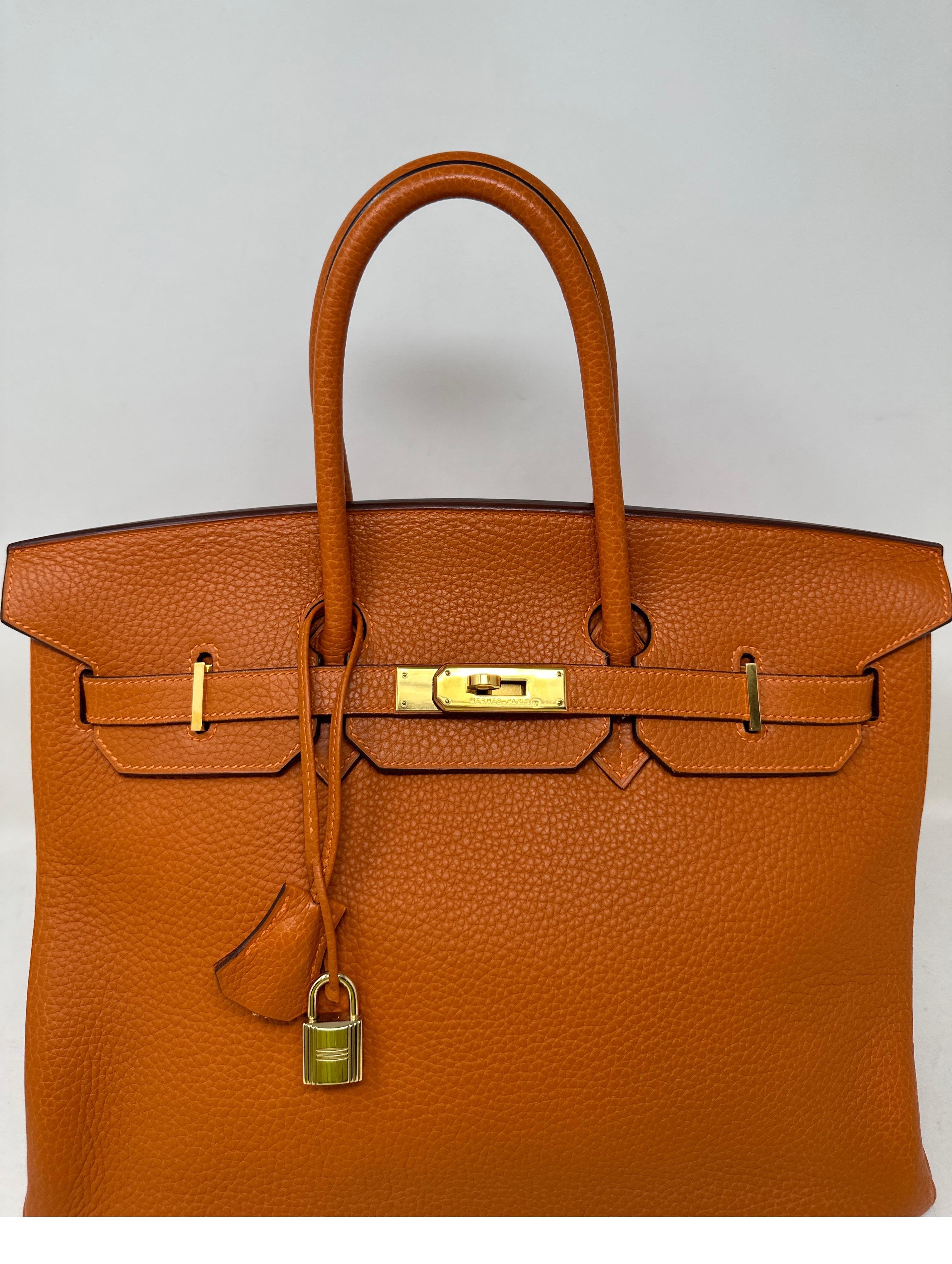 Hermes Orange Birkin 35 Bag 9