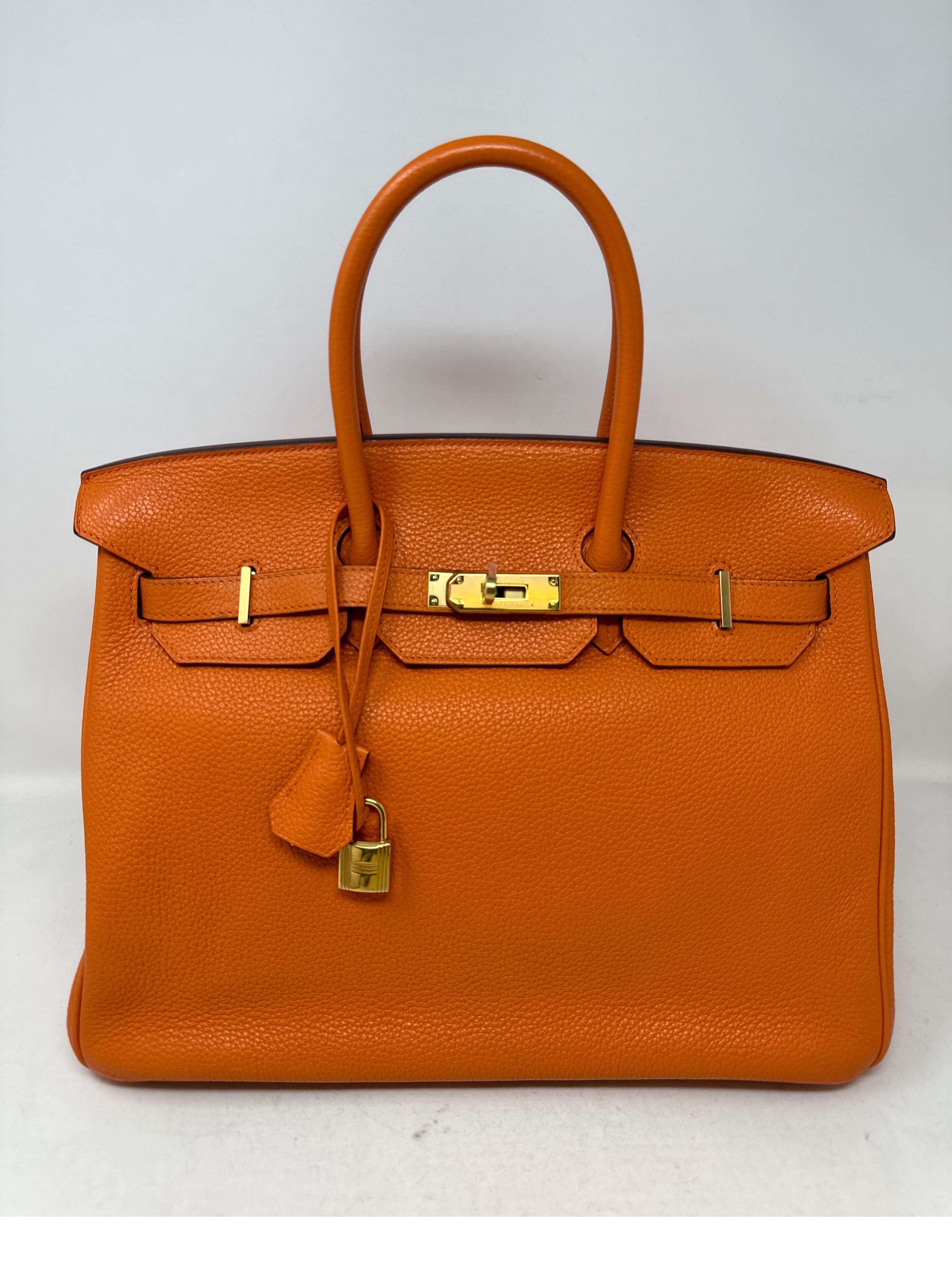 Hermes Orange Birkin 35 Bag 9