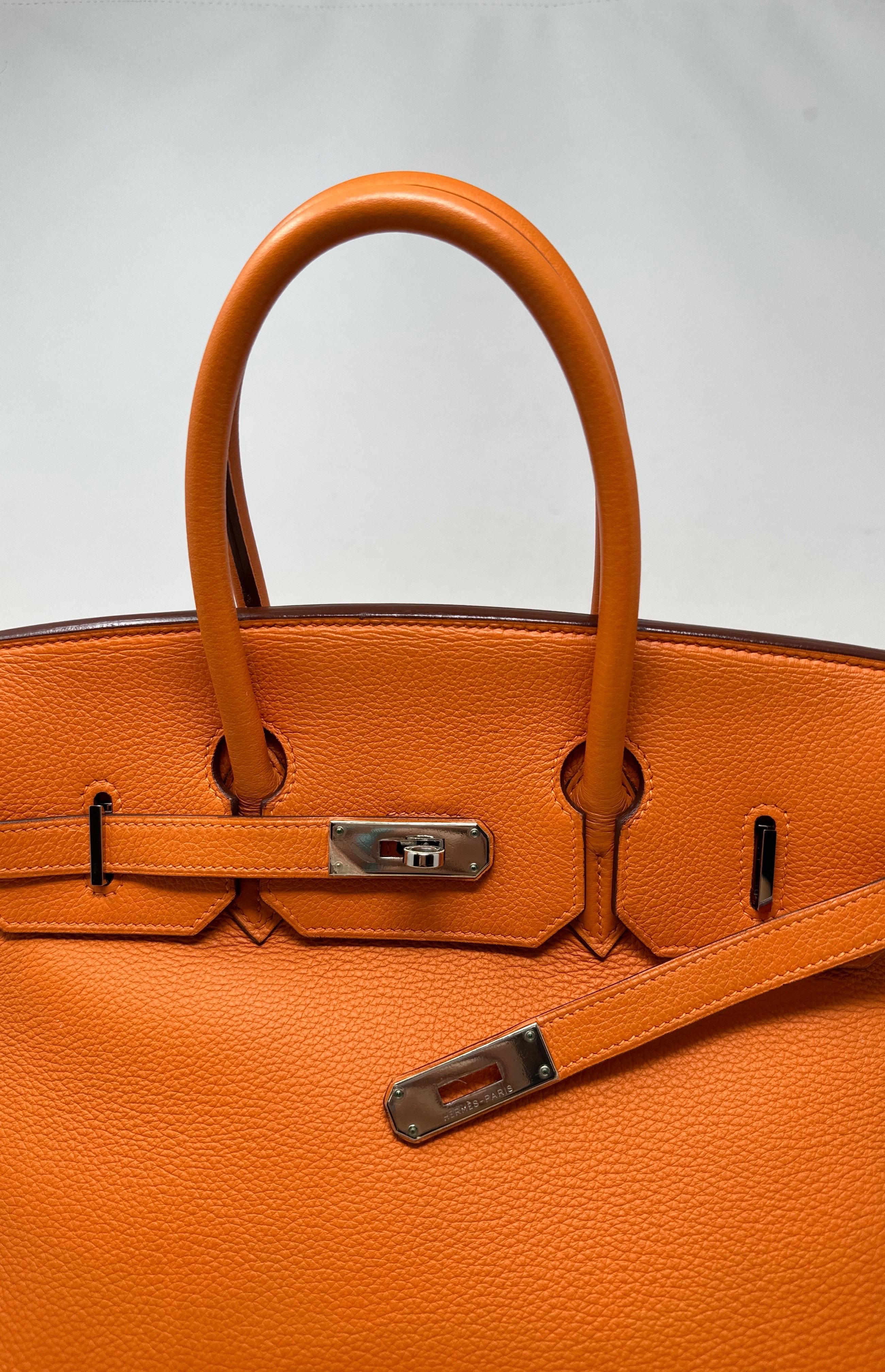 Hermes Orange Birkin 35 Bag  9