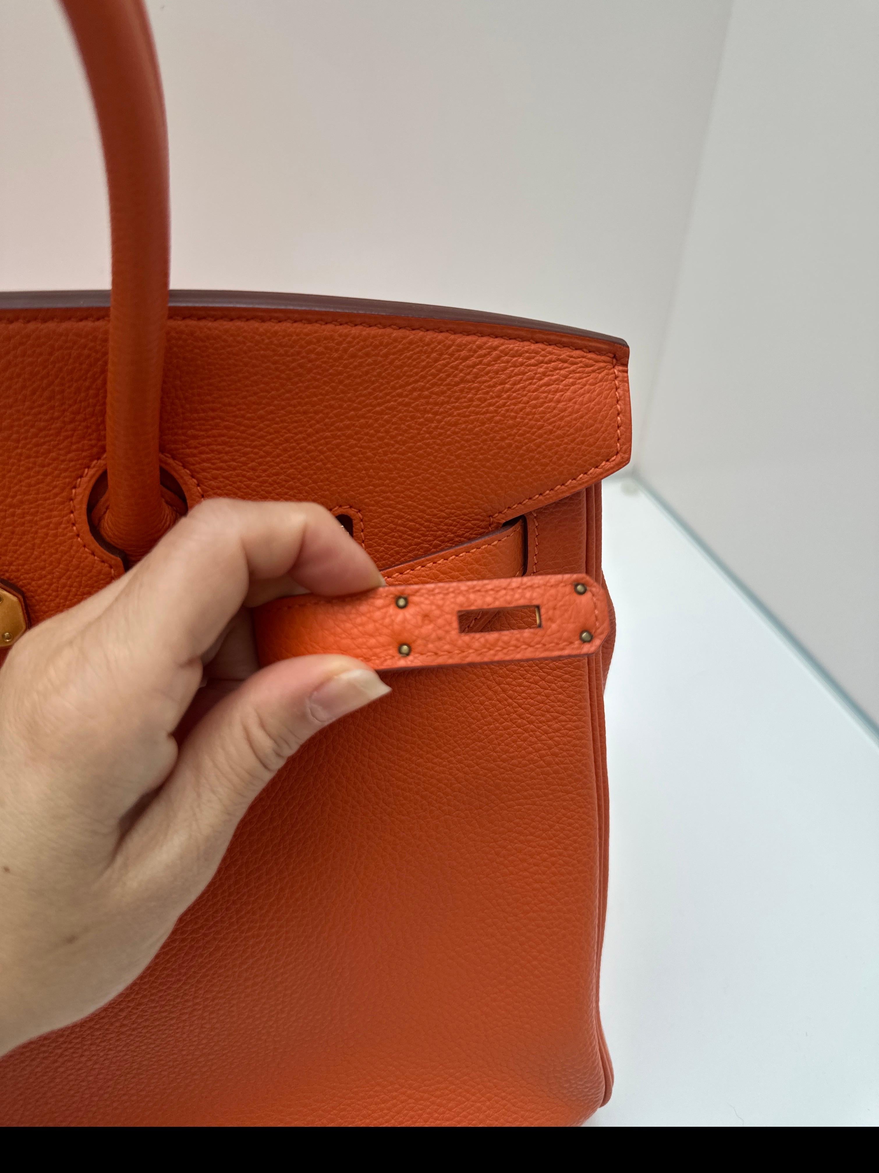 Bolso Hermes Birkin 35 naranja en venta 8