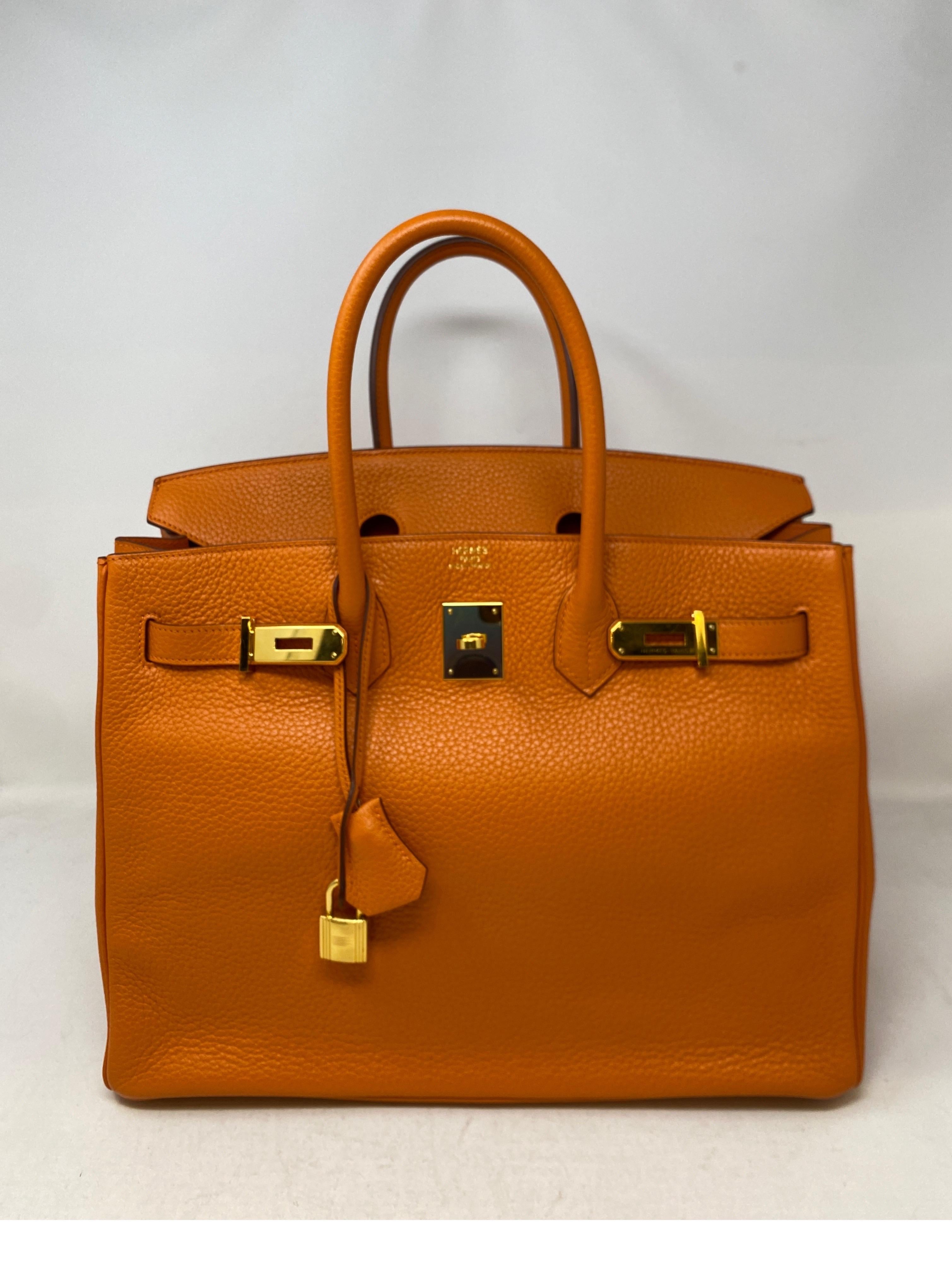 Hermes Orange Birkin 35 Bag 9