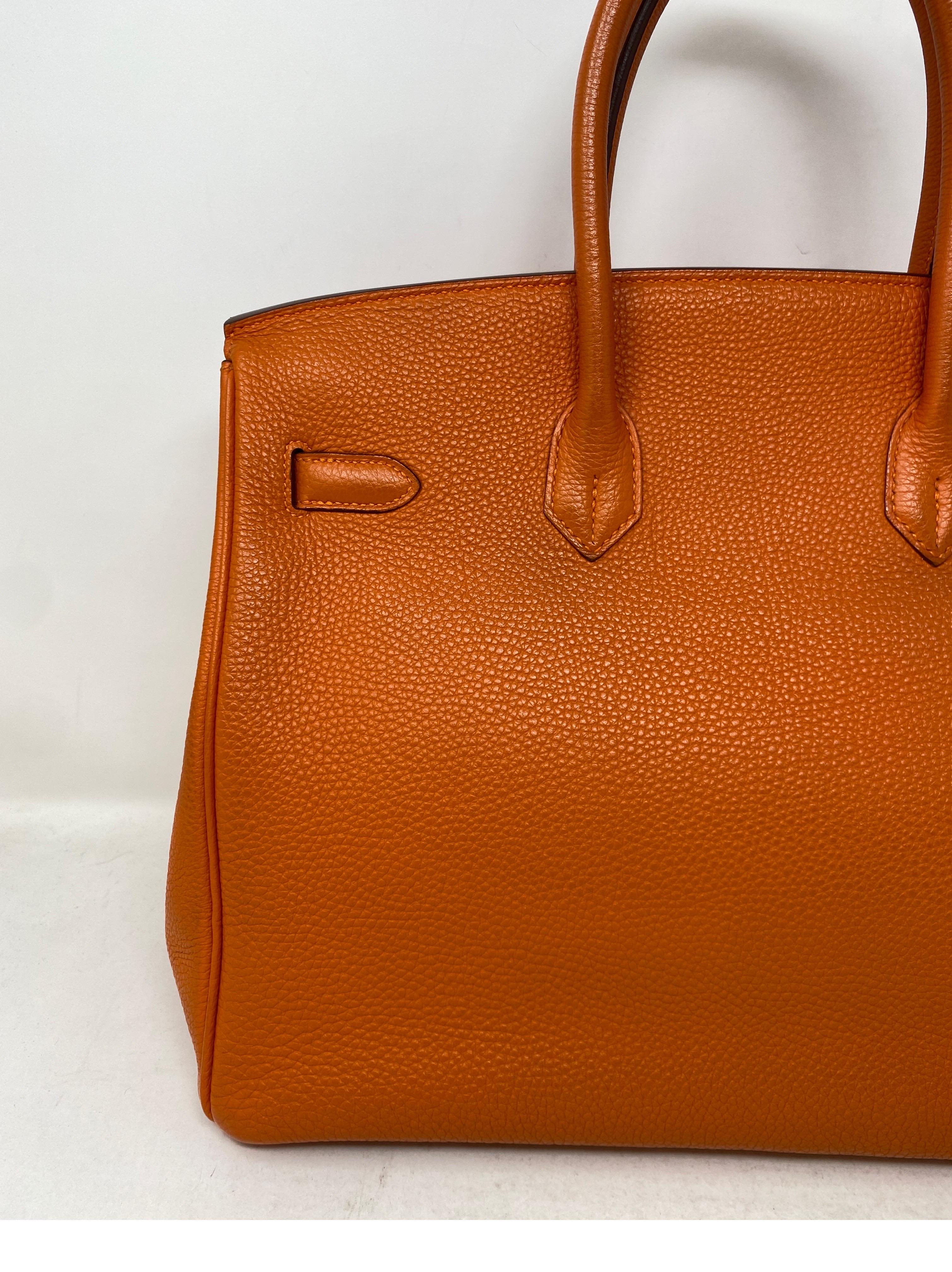 Hermes Orange Birkin 35 Bag 10