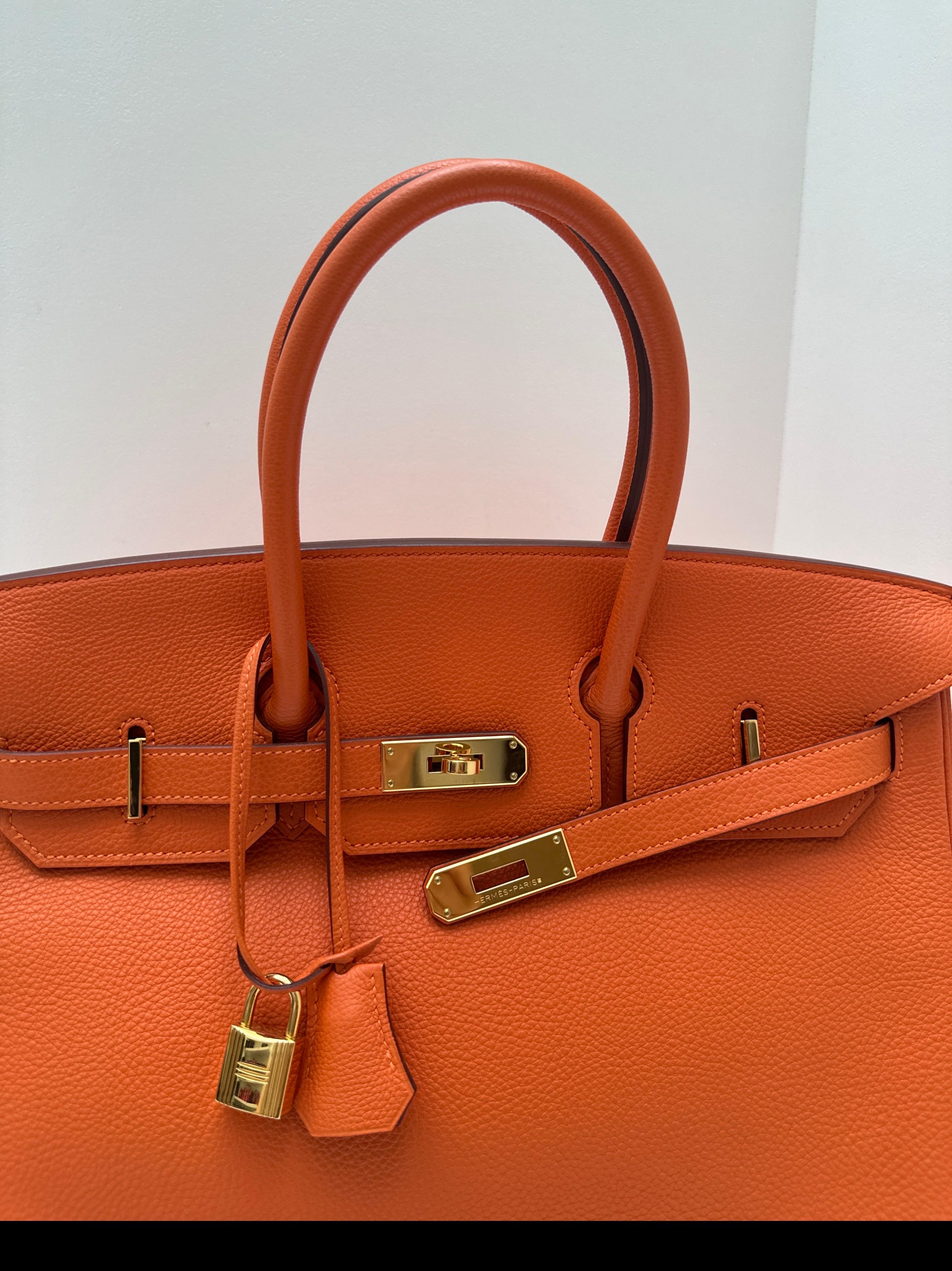 Bolso Hermes Birkin 35 naranja en venta 9