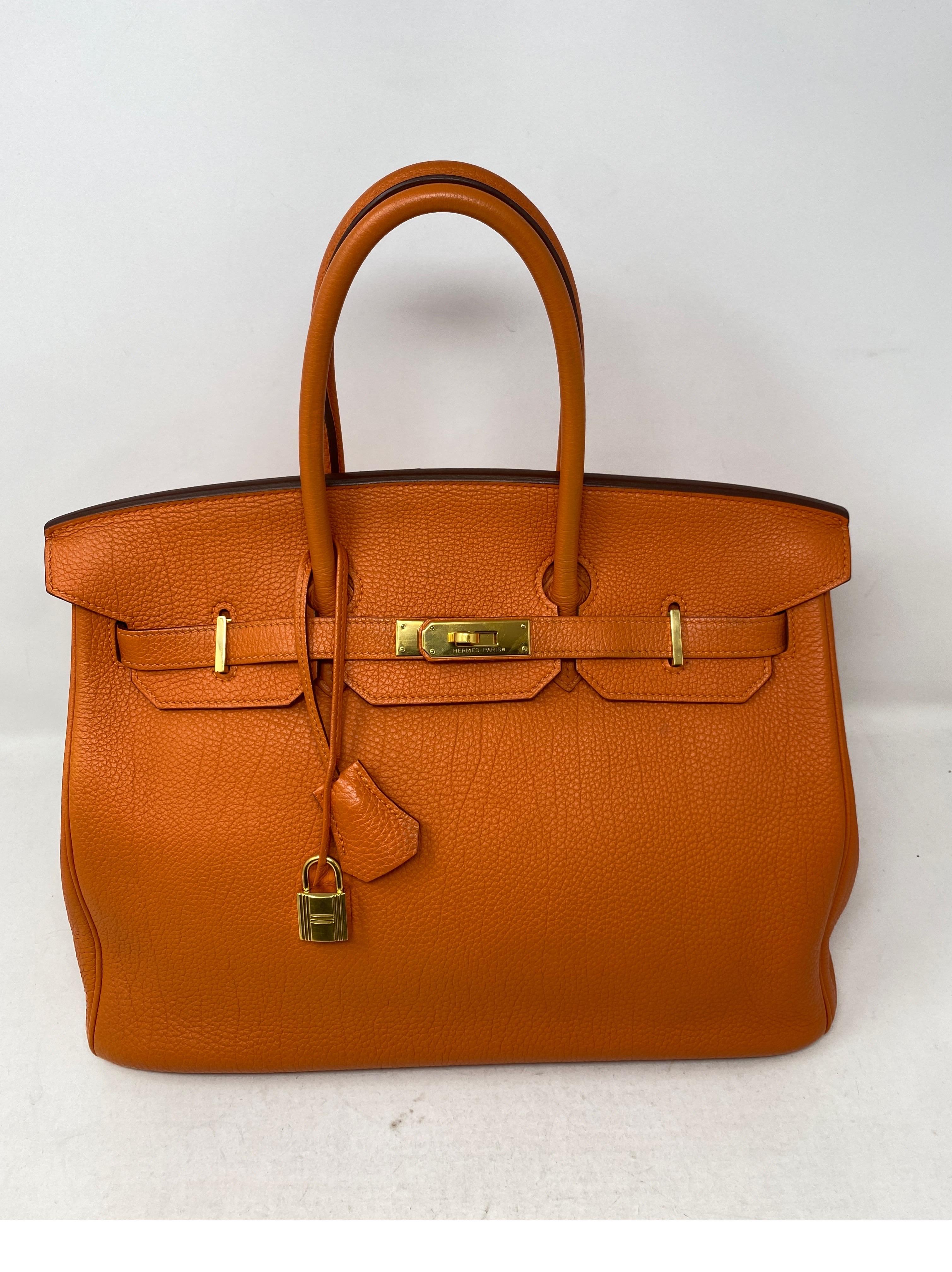 Hermes Orange Birkin 35 Bag  9