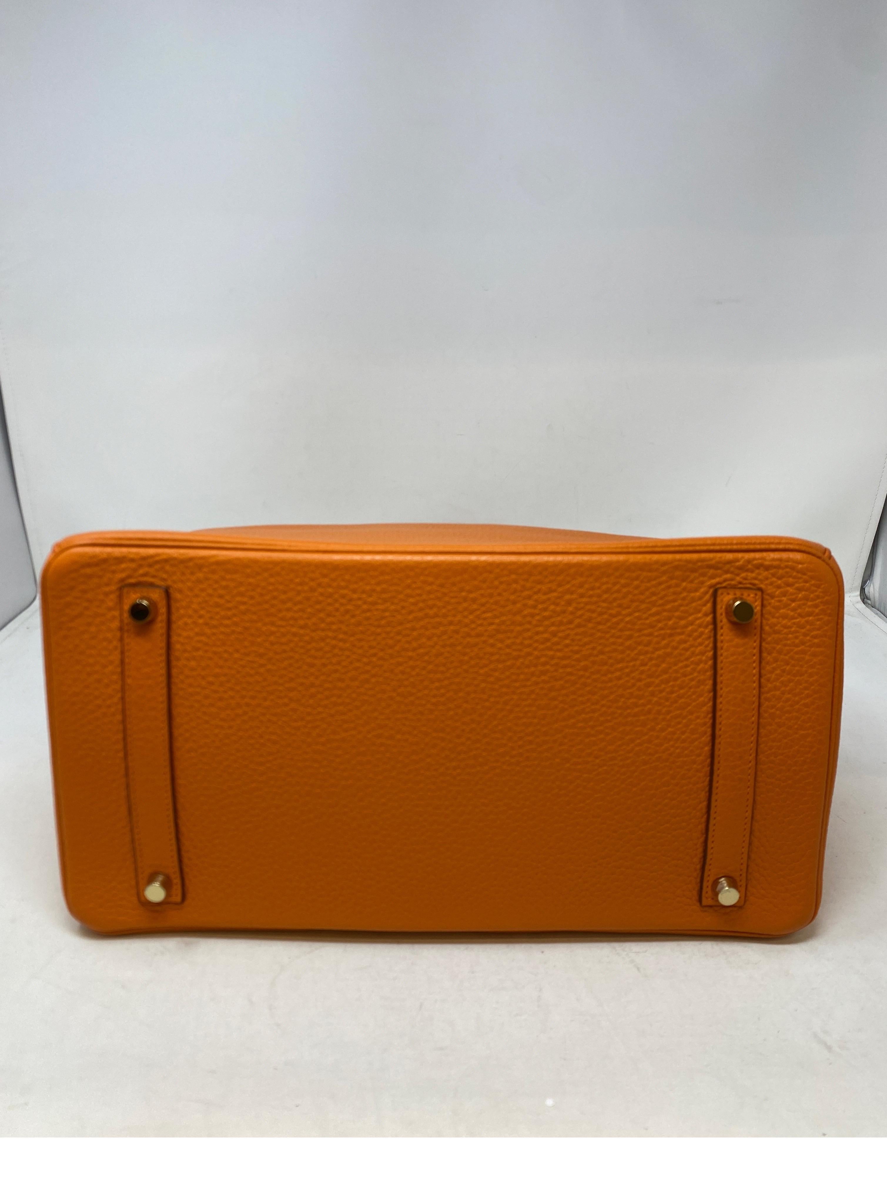 Hermes Orange Birkin 35 Bag 10