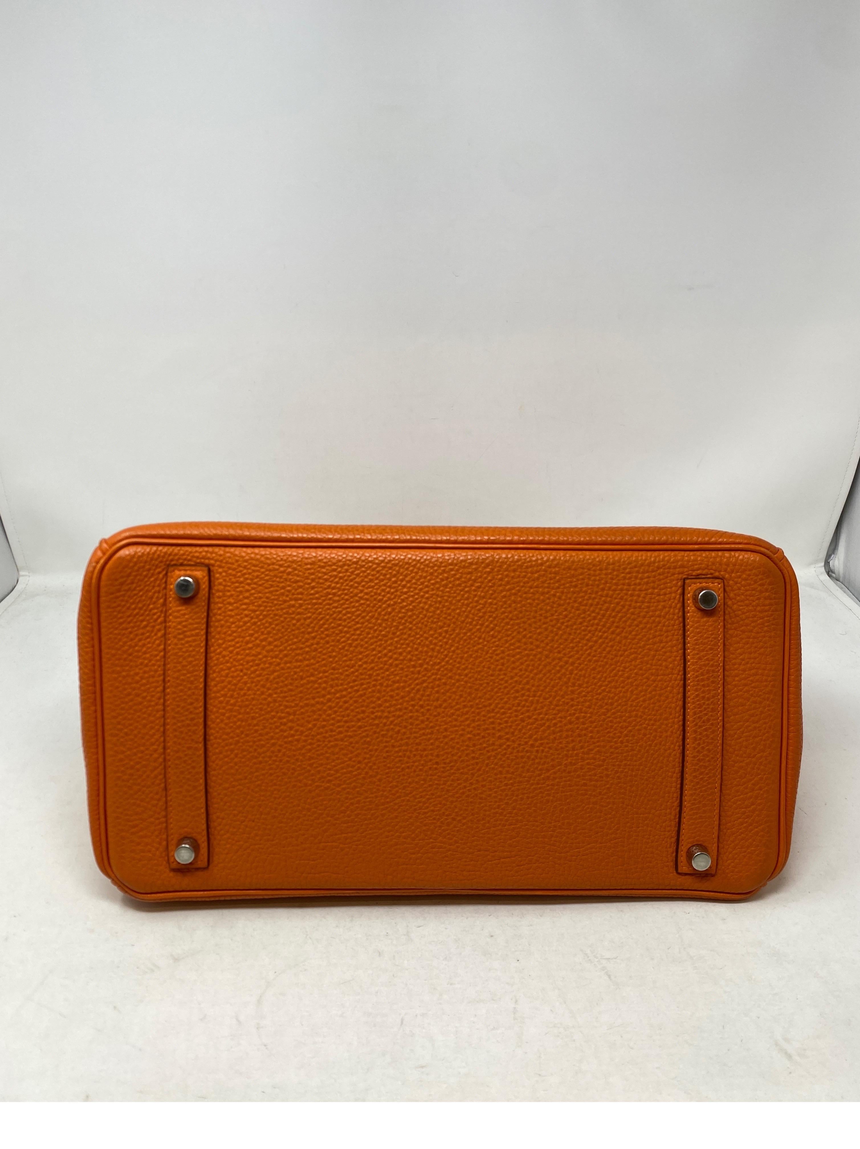 Hermes Orange Birkin 35 Bag 11