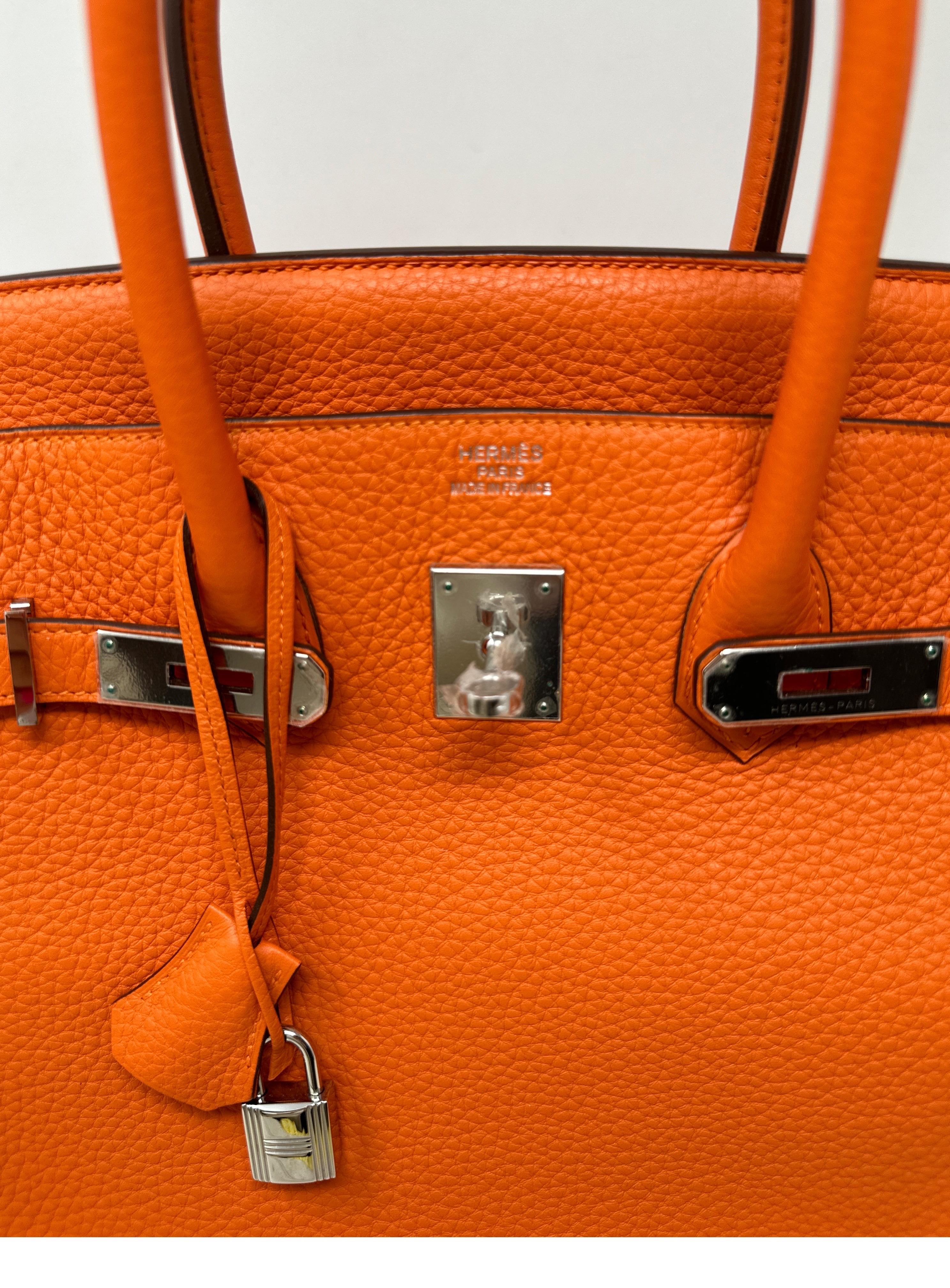 Hermes Orange Birkin 35 Bag  For Sale 11