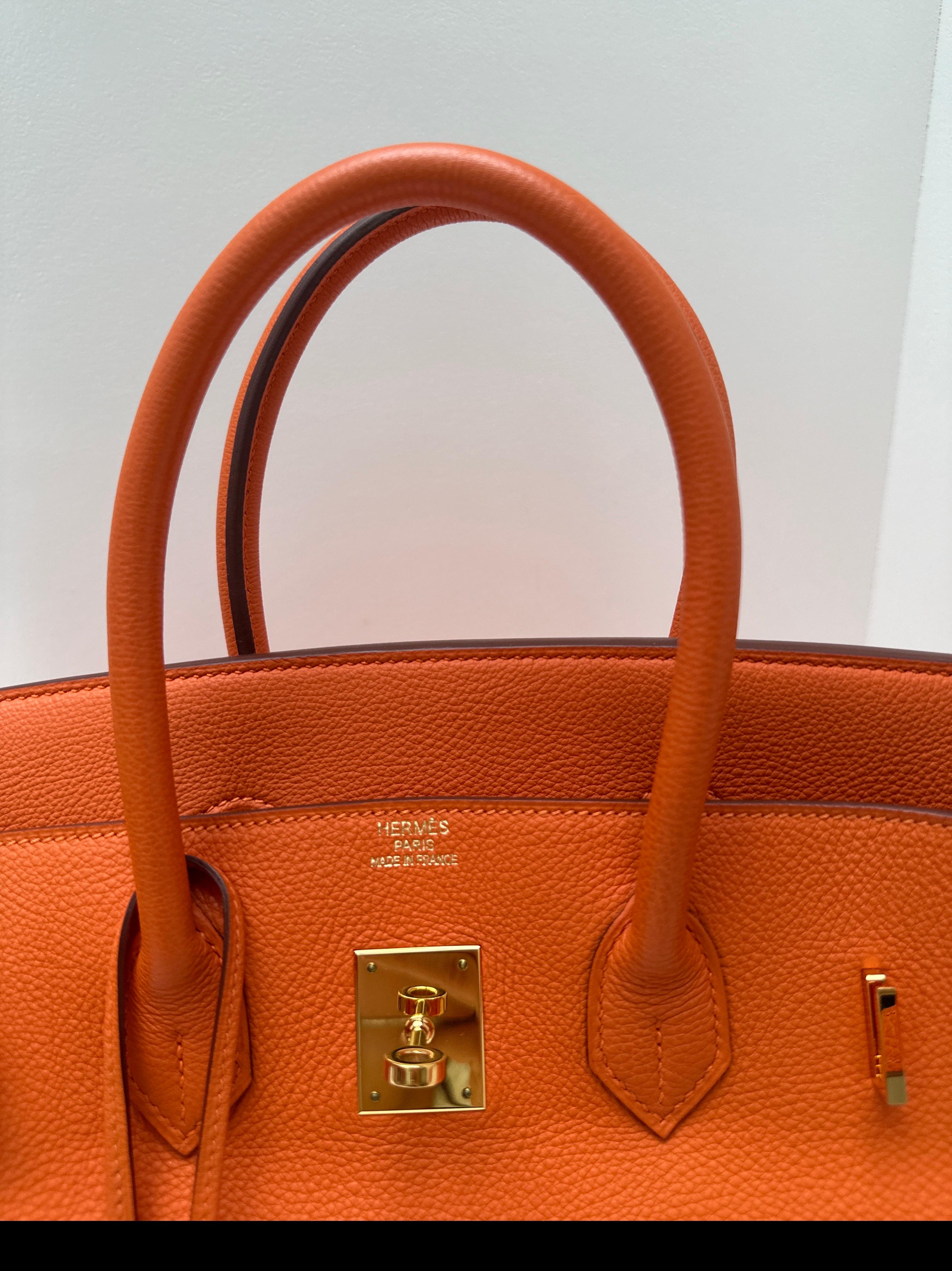 Bolso Hermes Birkin 35 naranja en venta 10