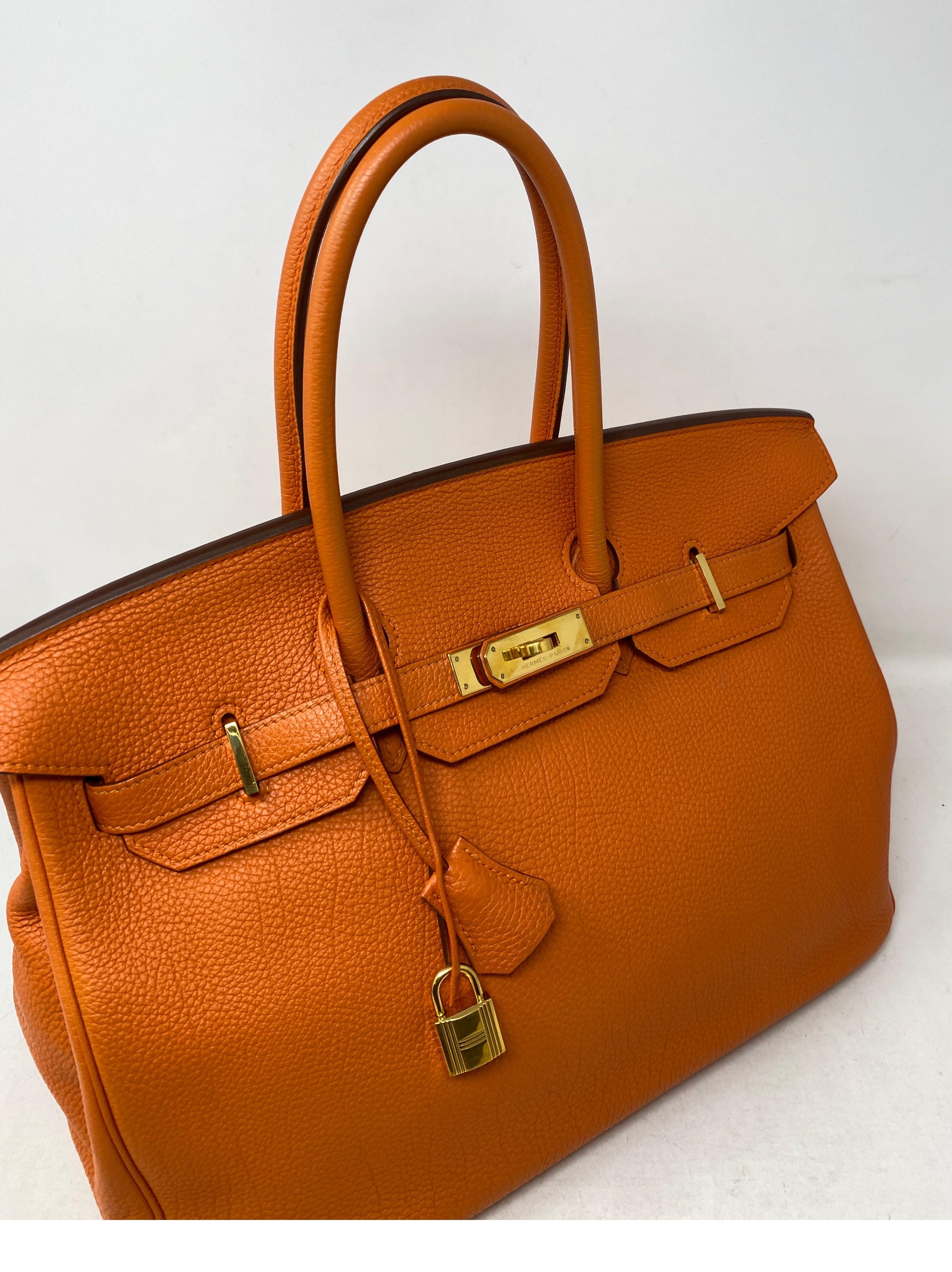 Hermes Orange Birkin 35 Bag  10