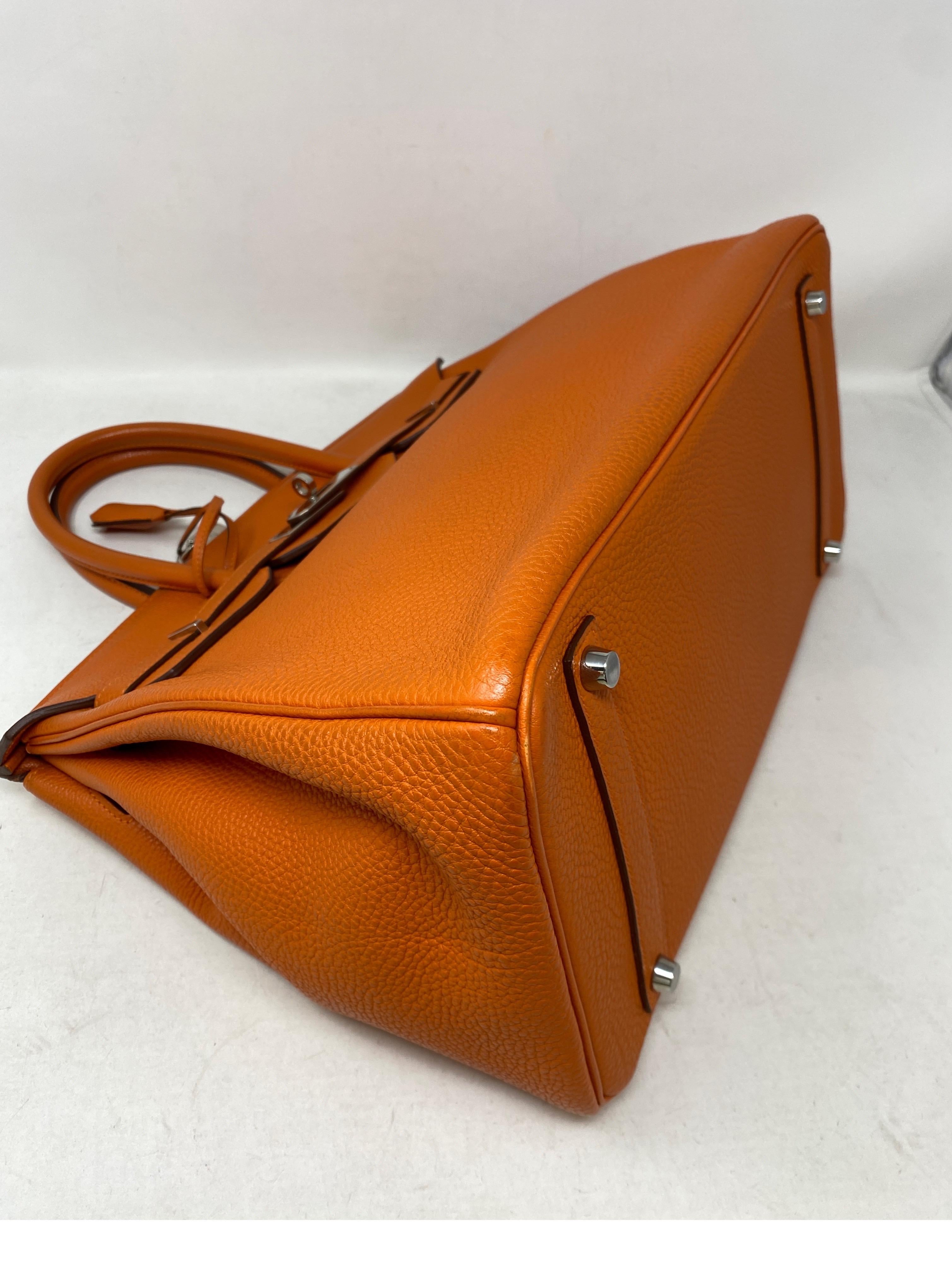 Hermes Orange Birkin 35 Bag 12