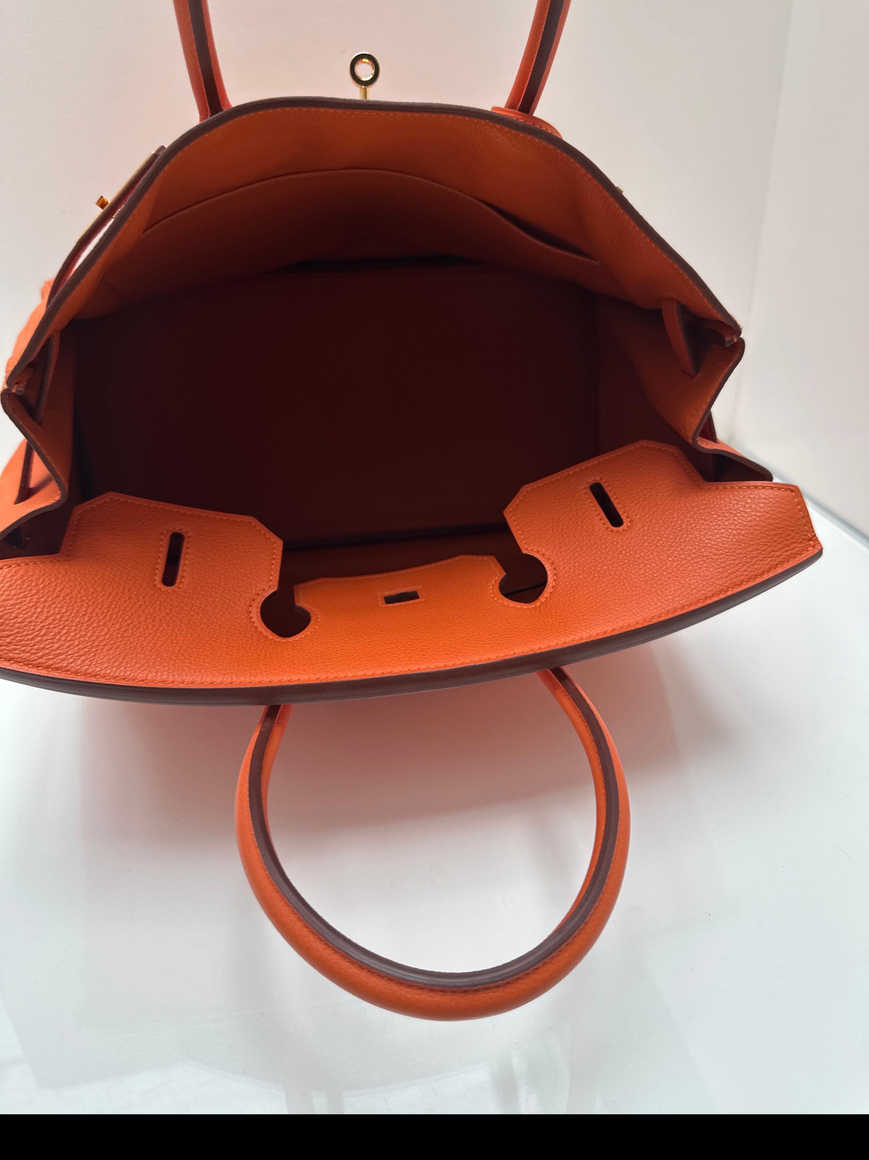 Bolso Hermes Birkin 35 naranja en venta 11
