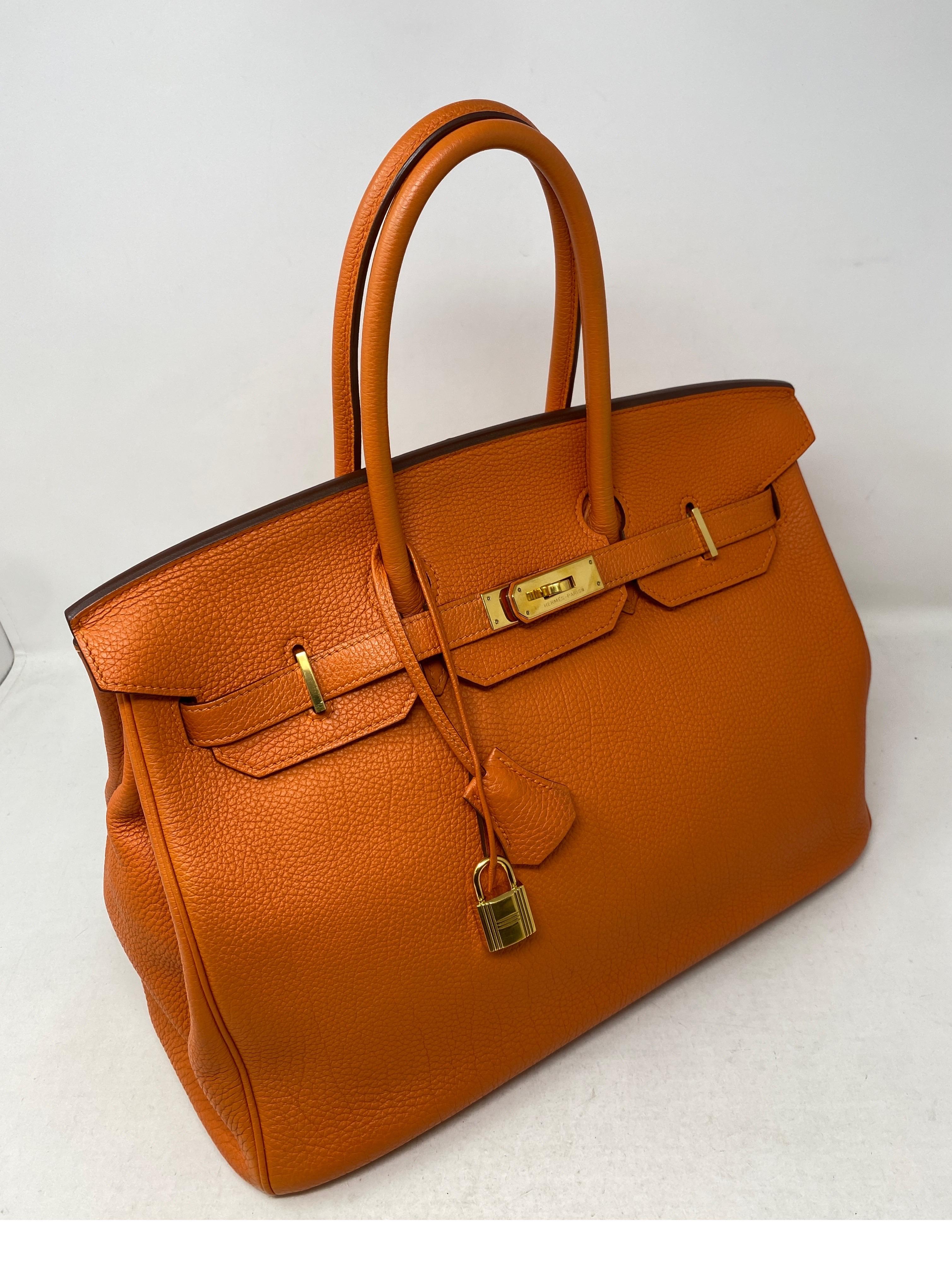 Hermes Orange Birkin 35 Bag  11