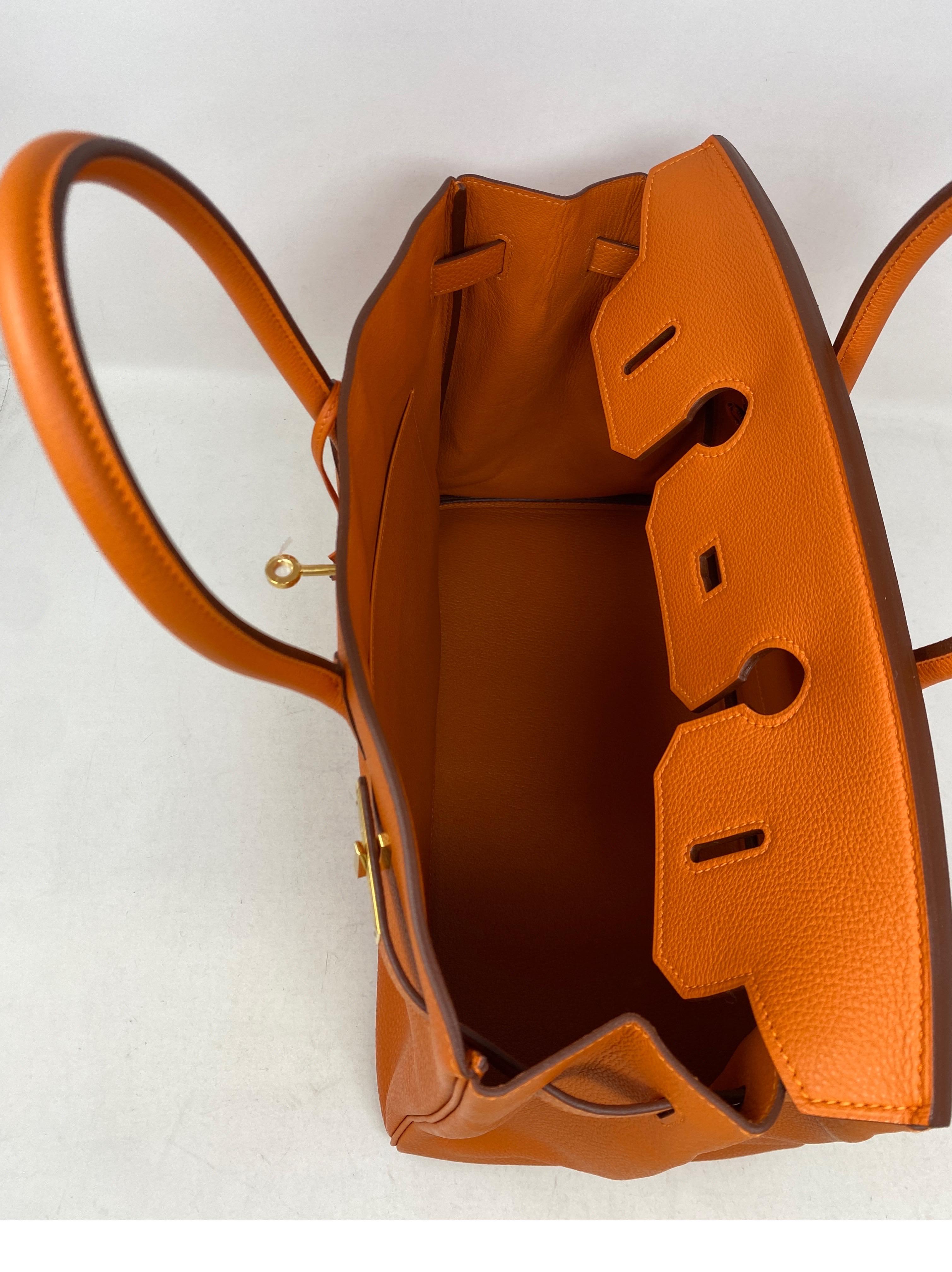 Hermes Orange Birkin 35 Bag 10