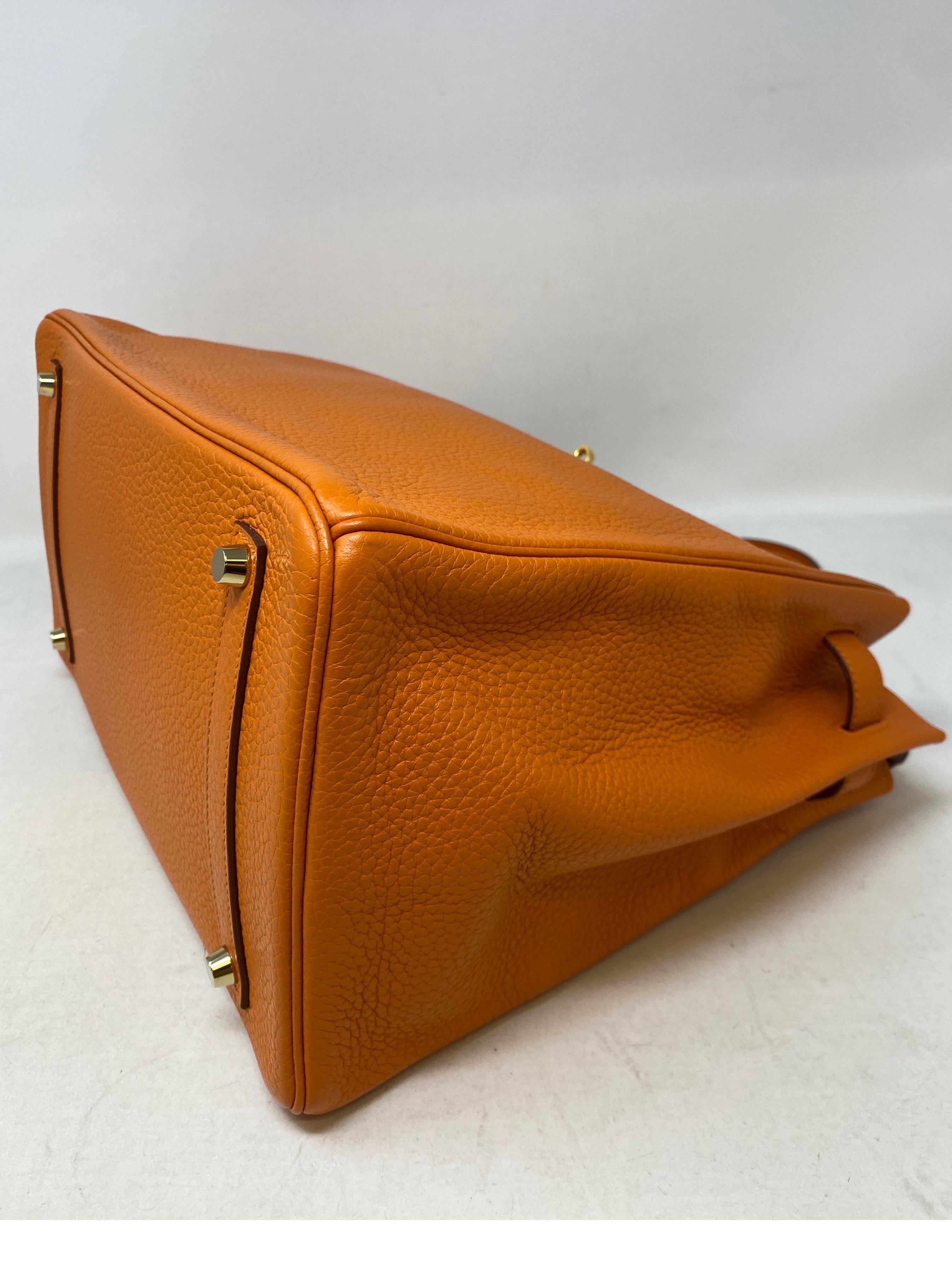 Hermes Orange Birkin 35 Bag  12