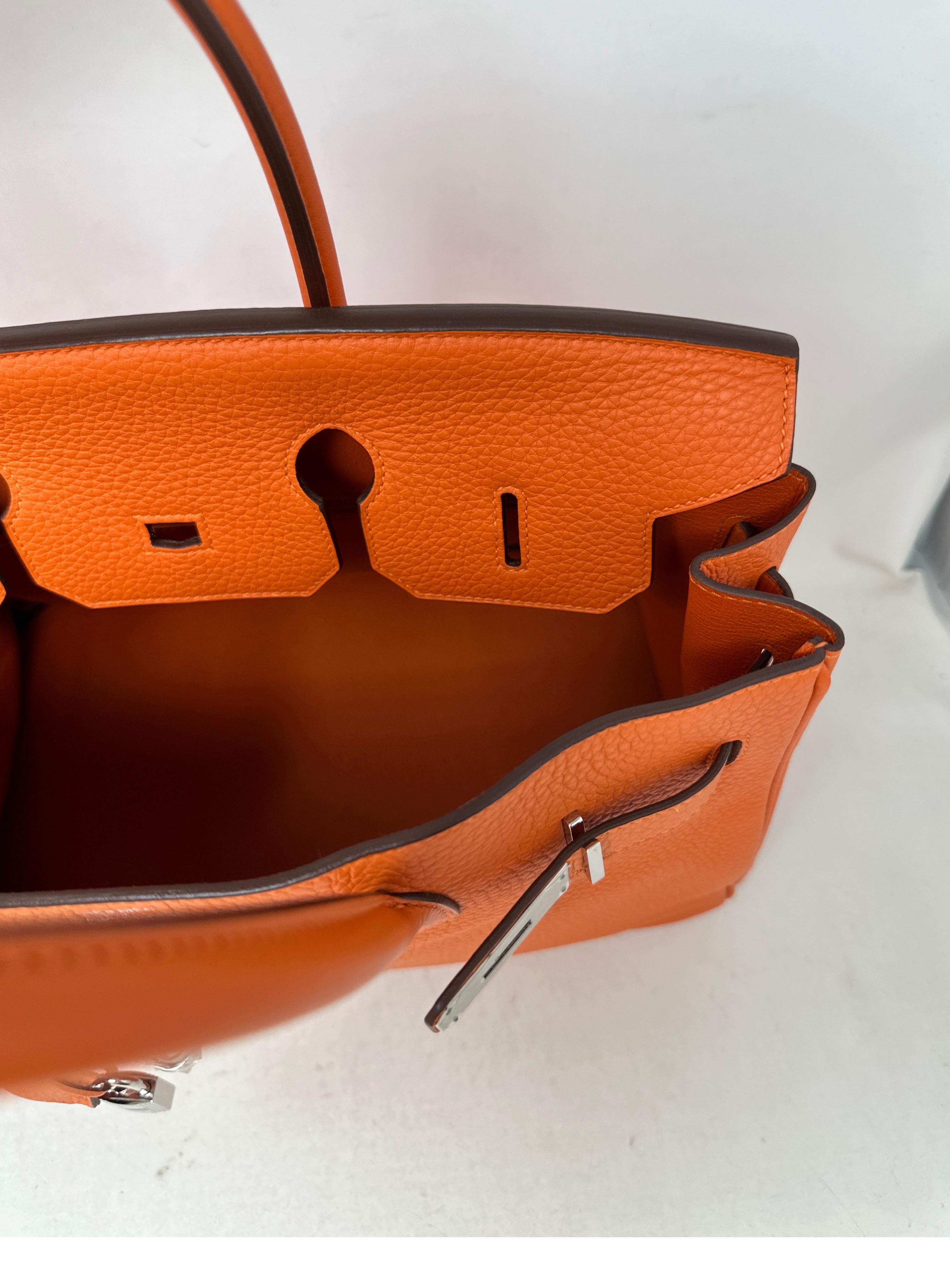 Hermes Orange Birkin 35 Bag  For Sale 13