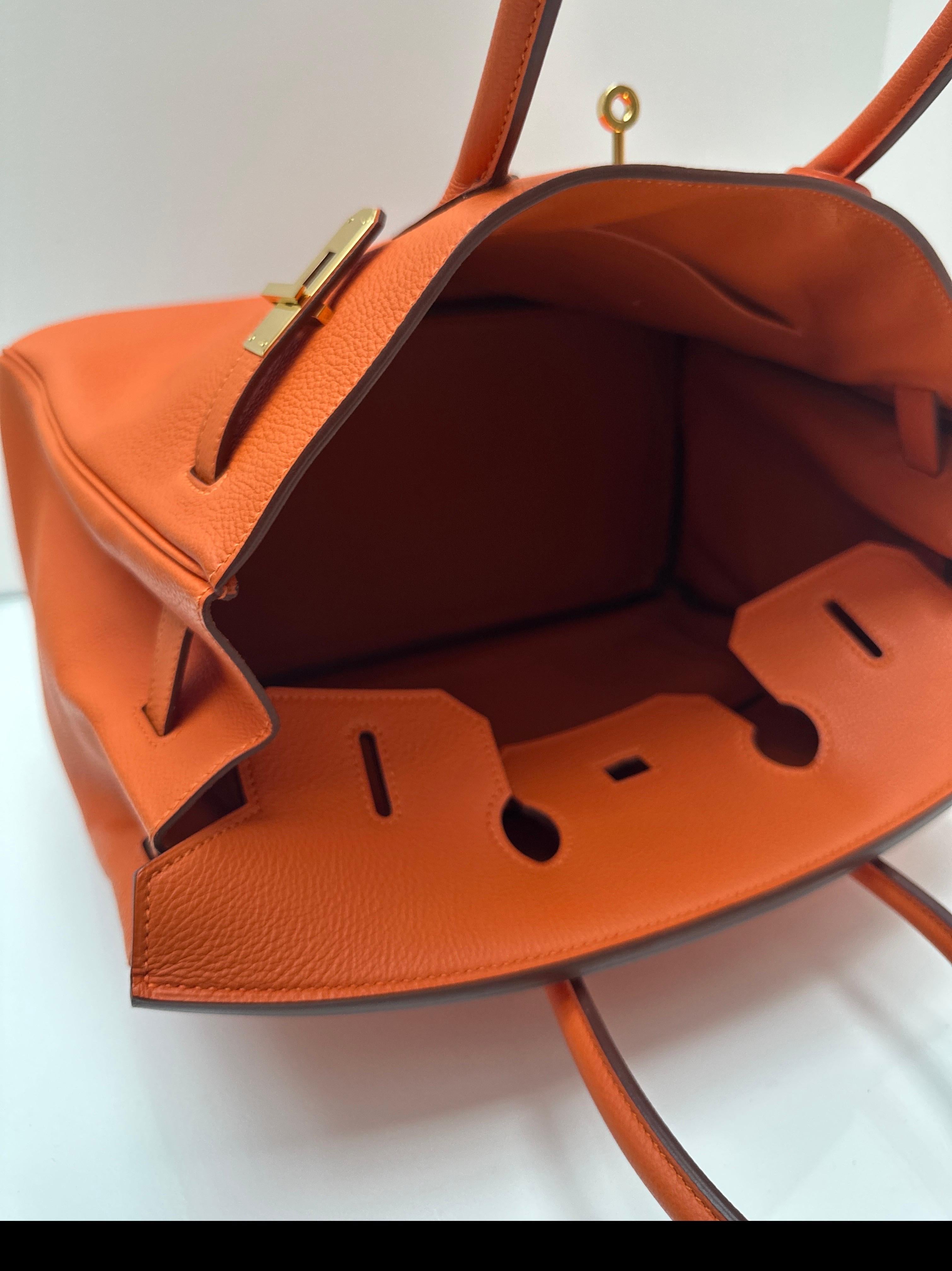 Bolso Hermes Birkin 35 naranja en venta 12