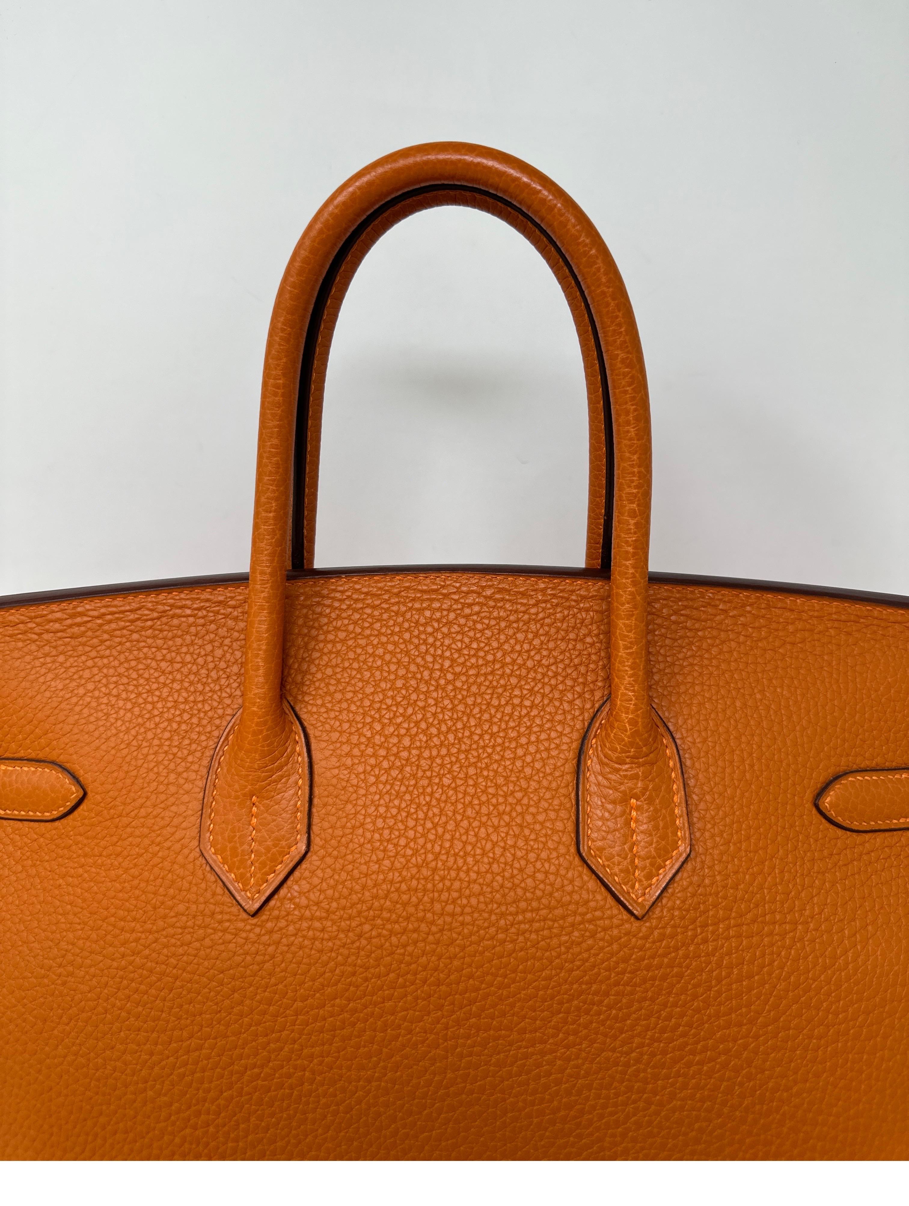 Hermes Orange Birkin 35 Bag 14
