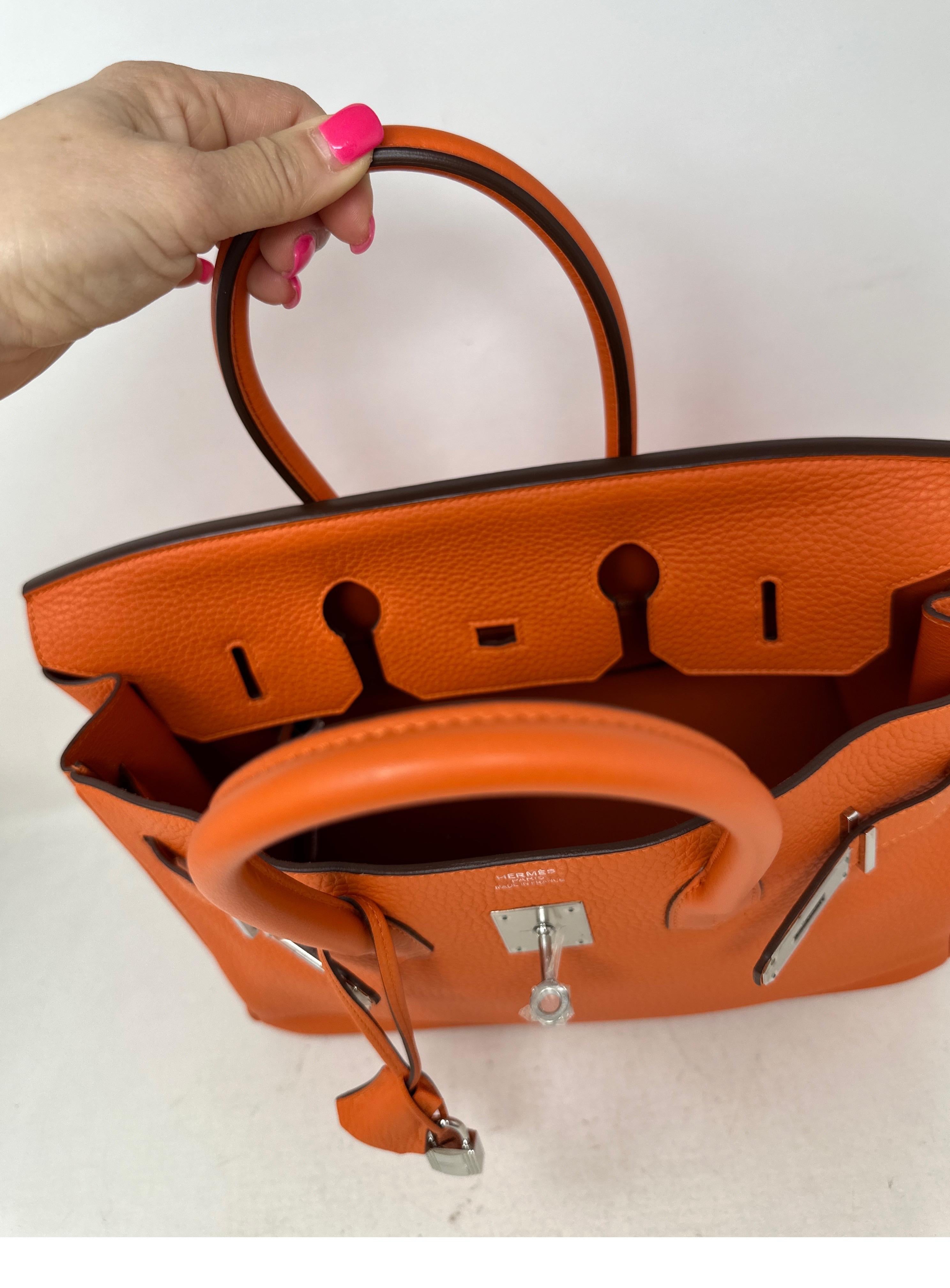 Hermes Orange Birkin 35 Bag  For Sale 14