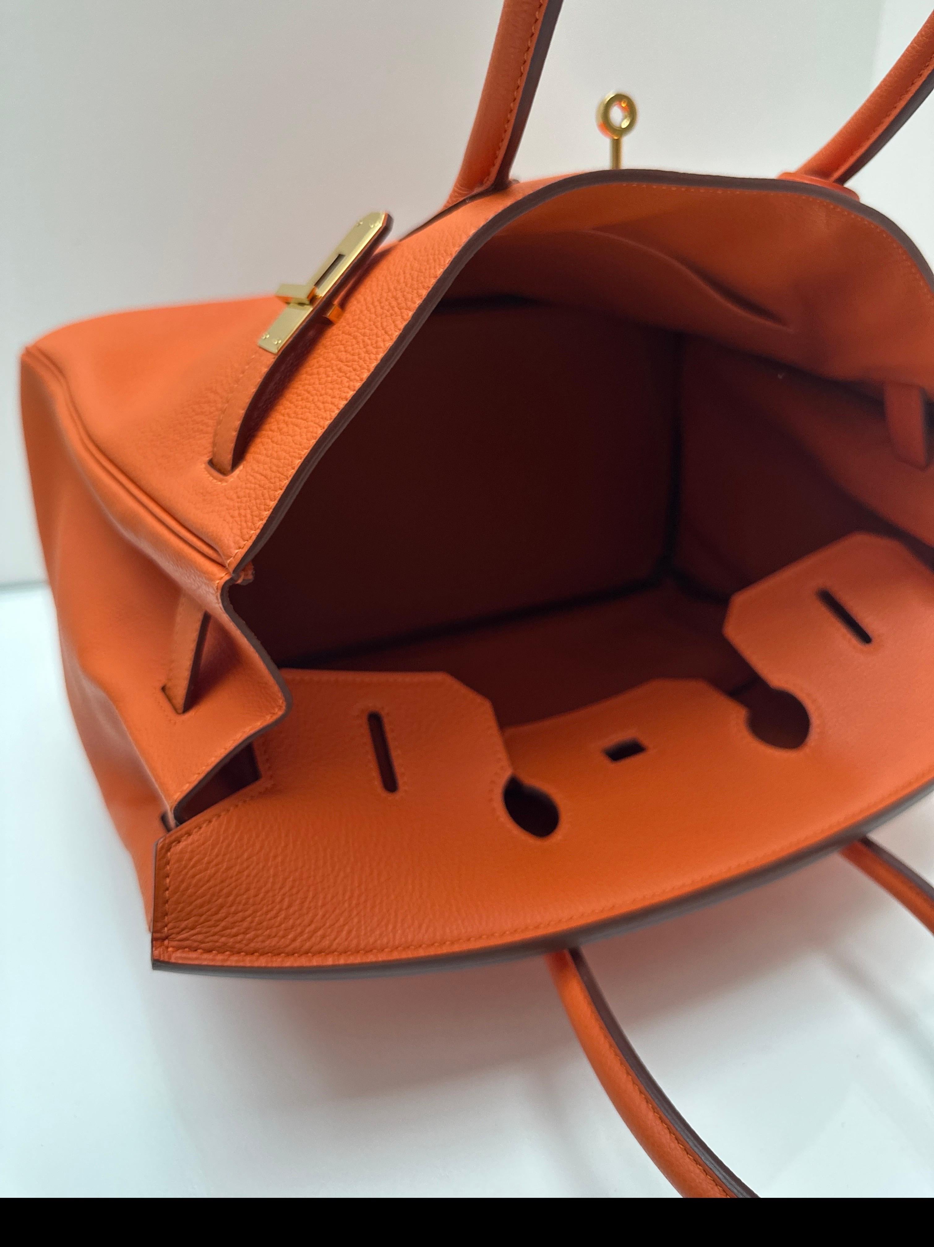 Bolso Hermes Birkin 35 naranja en venta 13