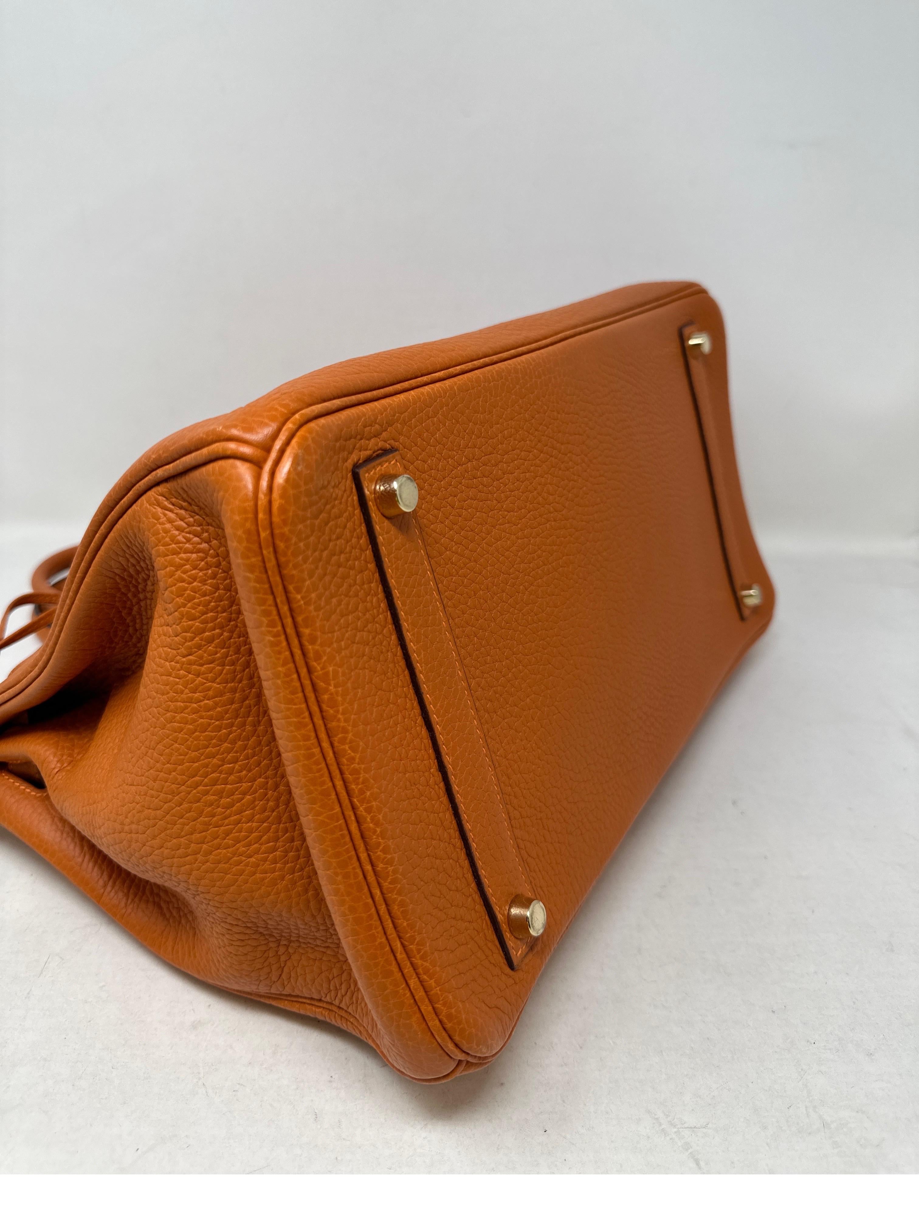 Hermes Orange Birkin 35 Bag 15