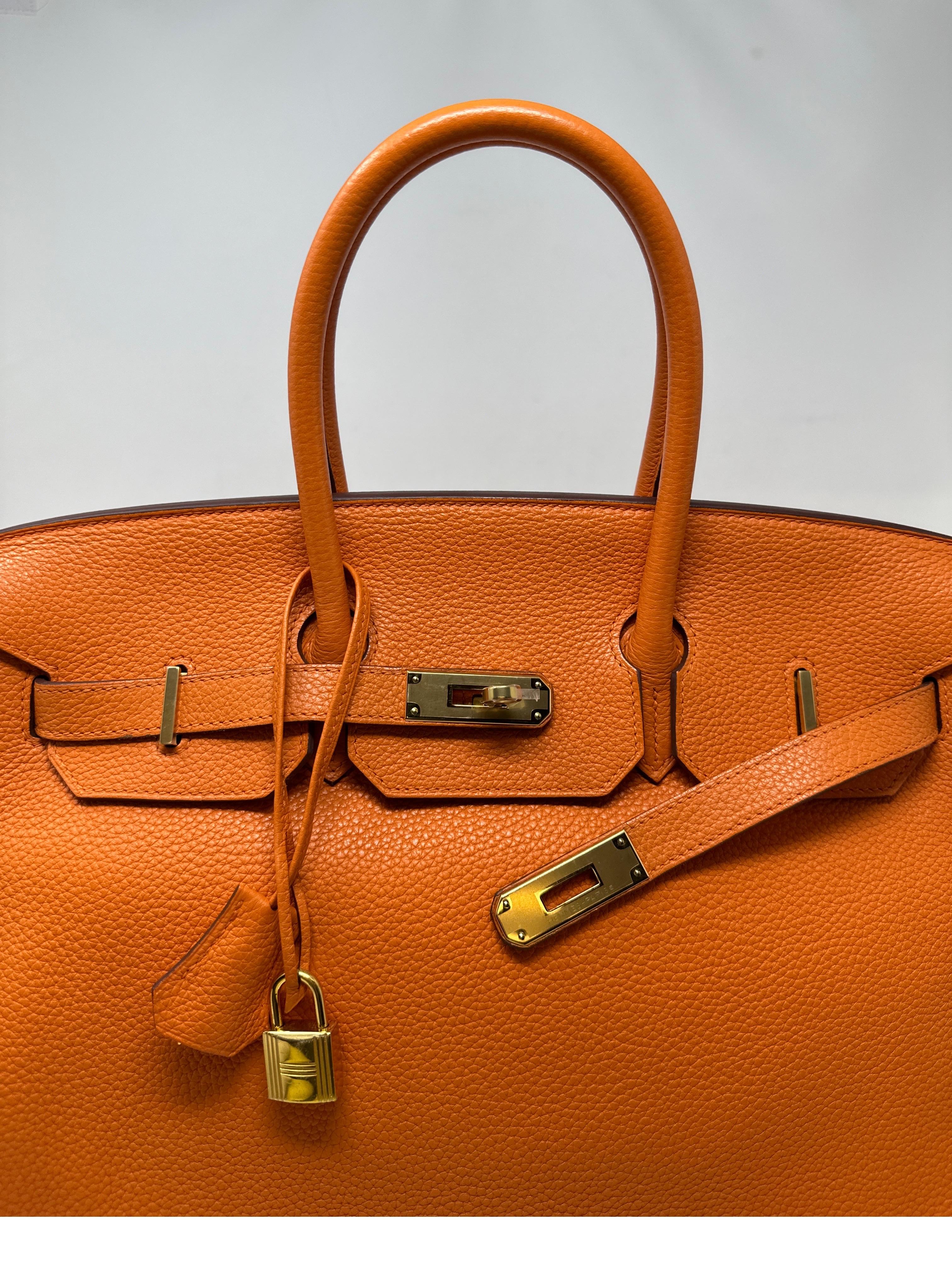 Hermes Orange Birkin 35 Bag 15