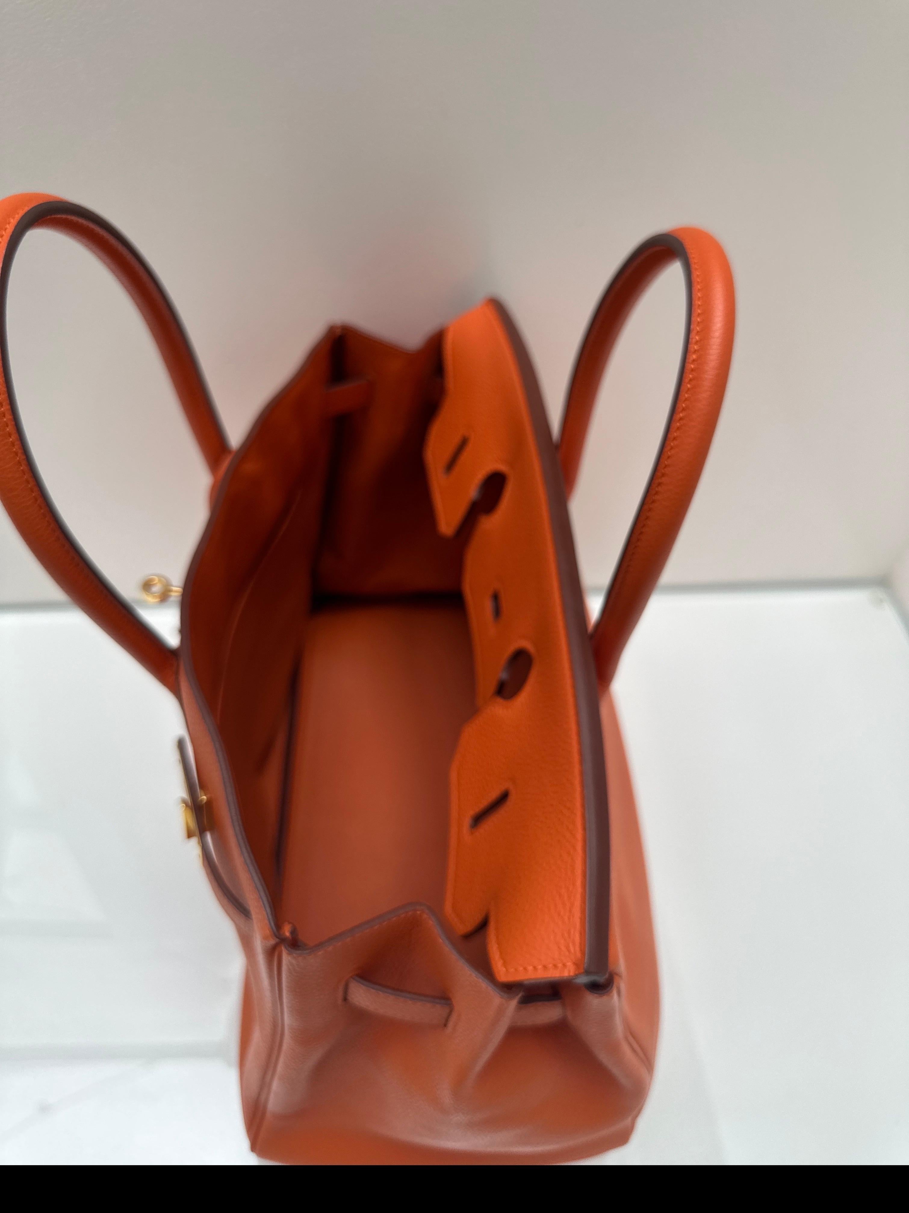 Bolso Hermes Birkin 35 naranja en venta 14