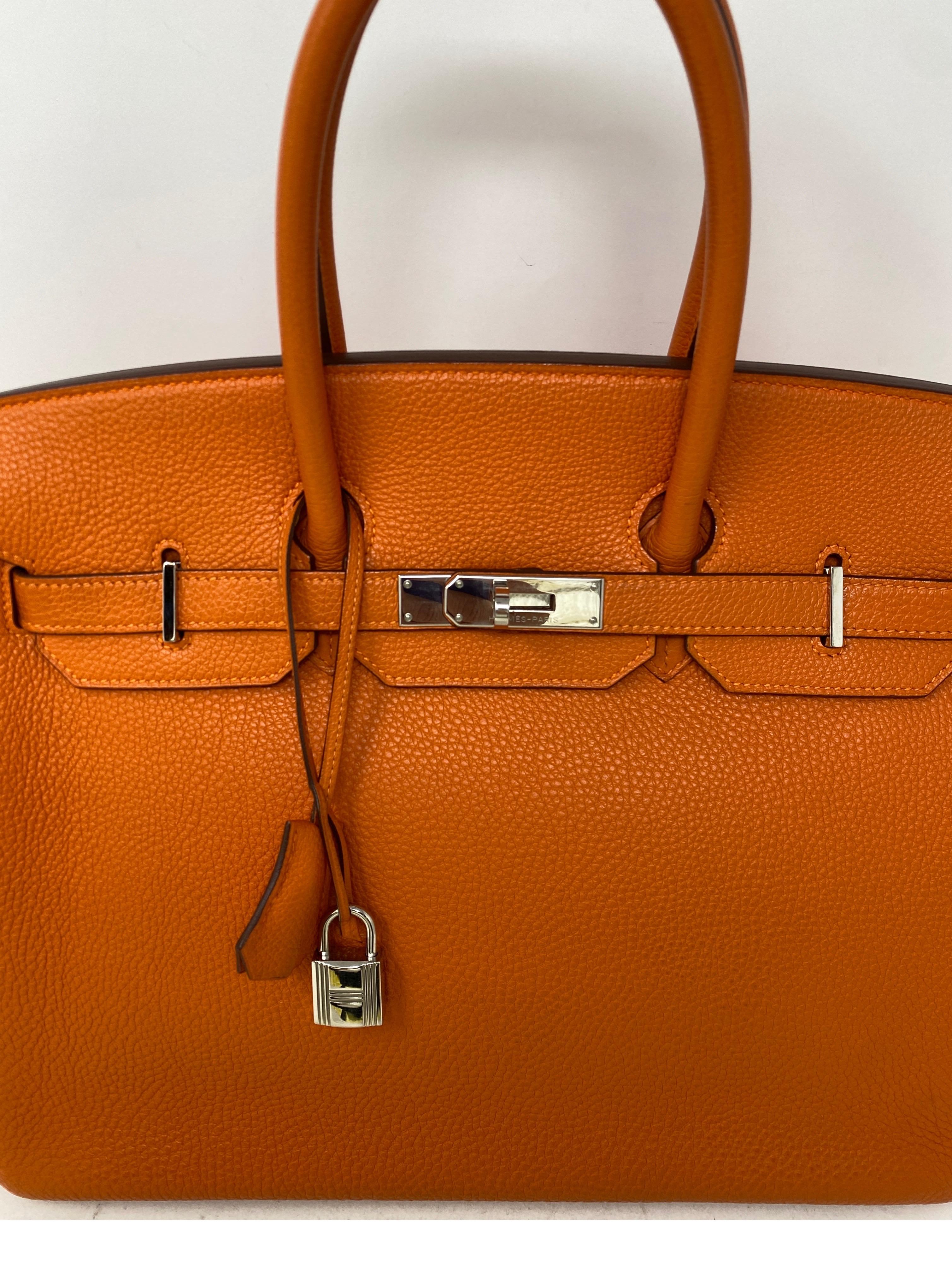 Hermes Orange Birkin 35 Bag 16