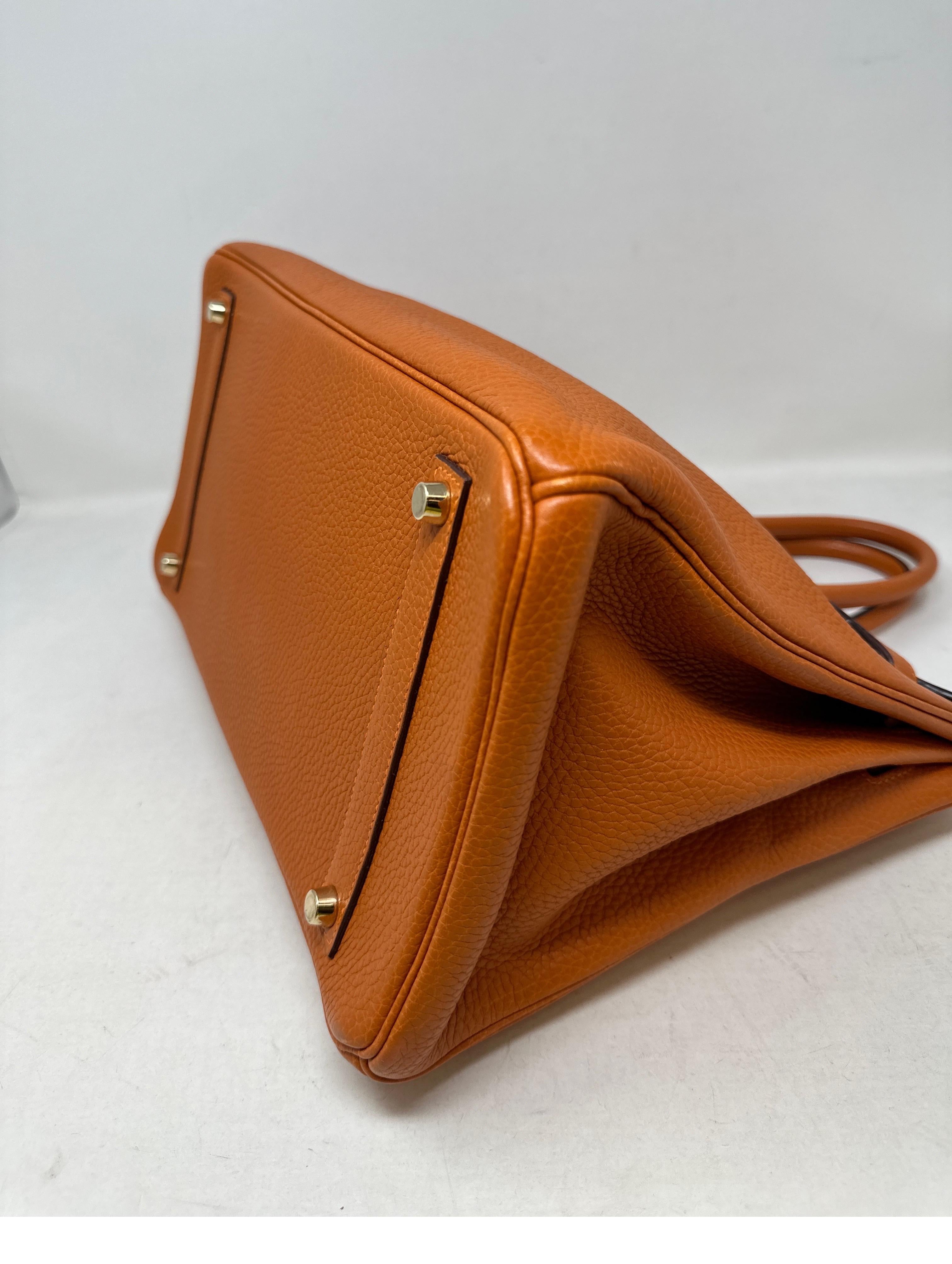 Hermes Orange Birkin 35 Bag 16