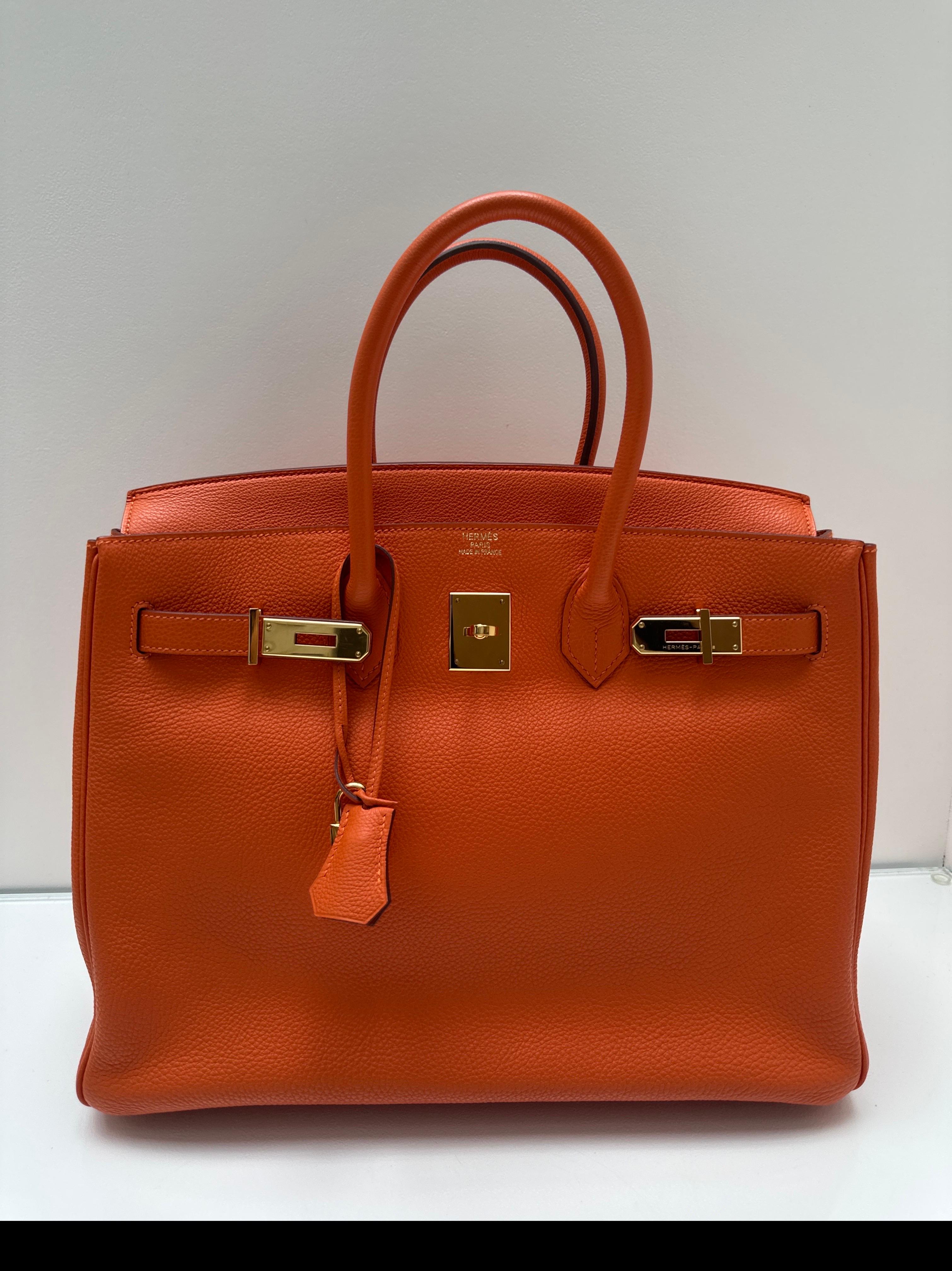 Bolso Hermes Birkin 35 naranja en venta 15