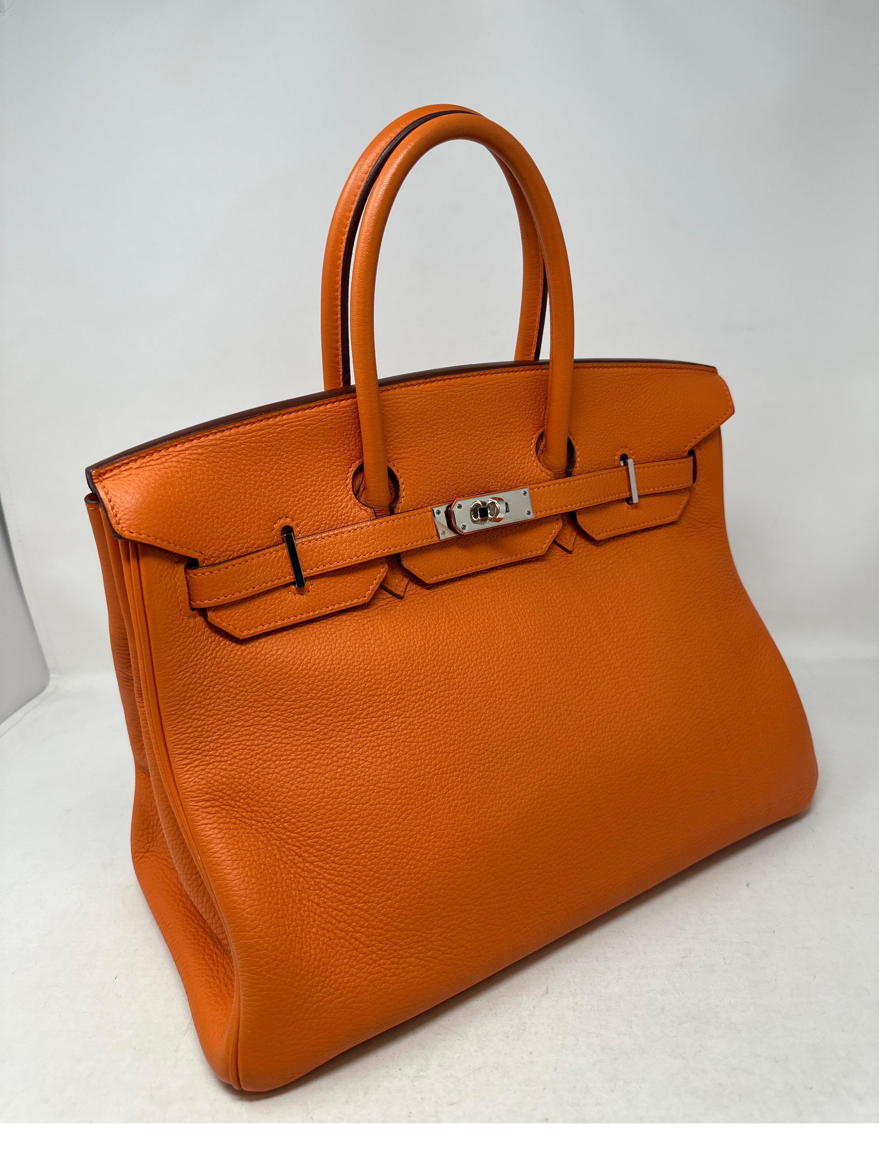 Hermes Orange Birkin 35 Bag  In Excellent Condition In Athens, GA