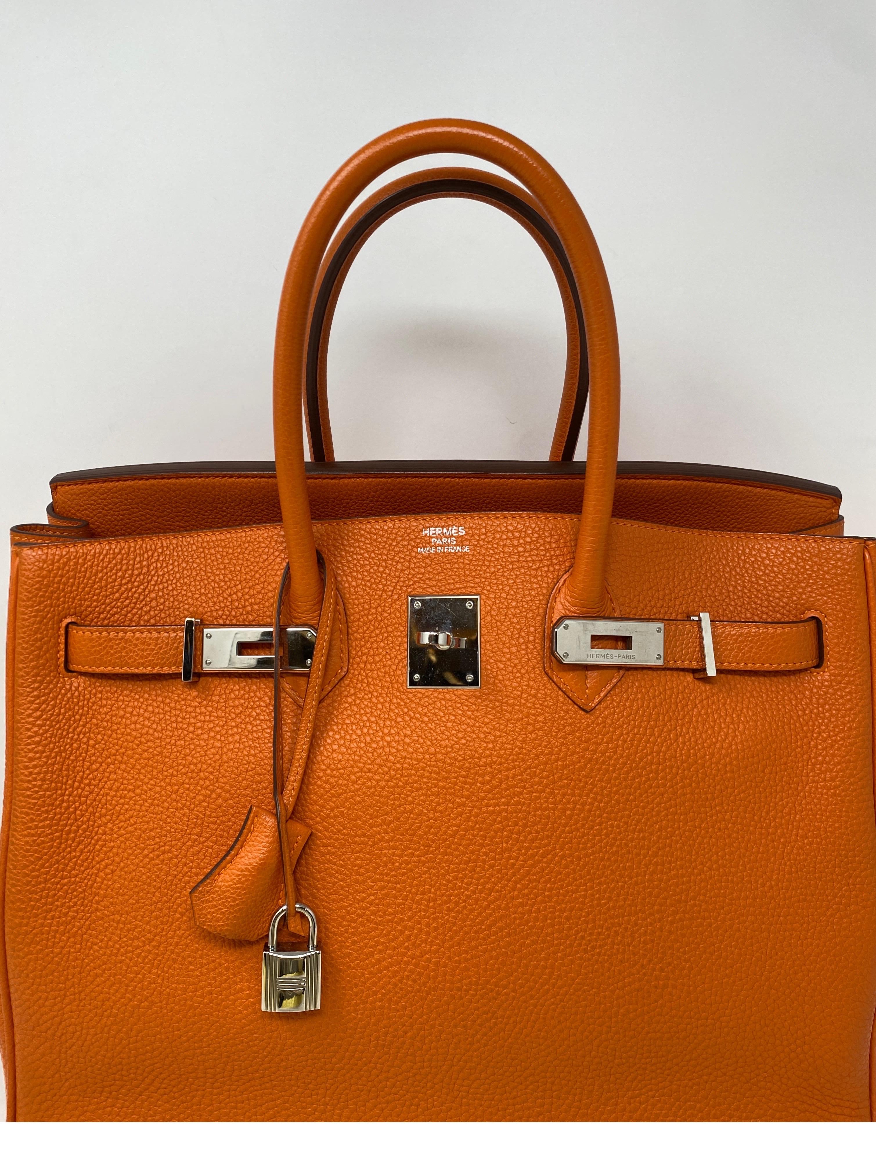 Women's or Men's Hermes Orange Birkin 35 Bag 